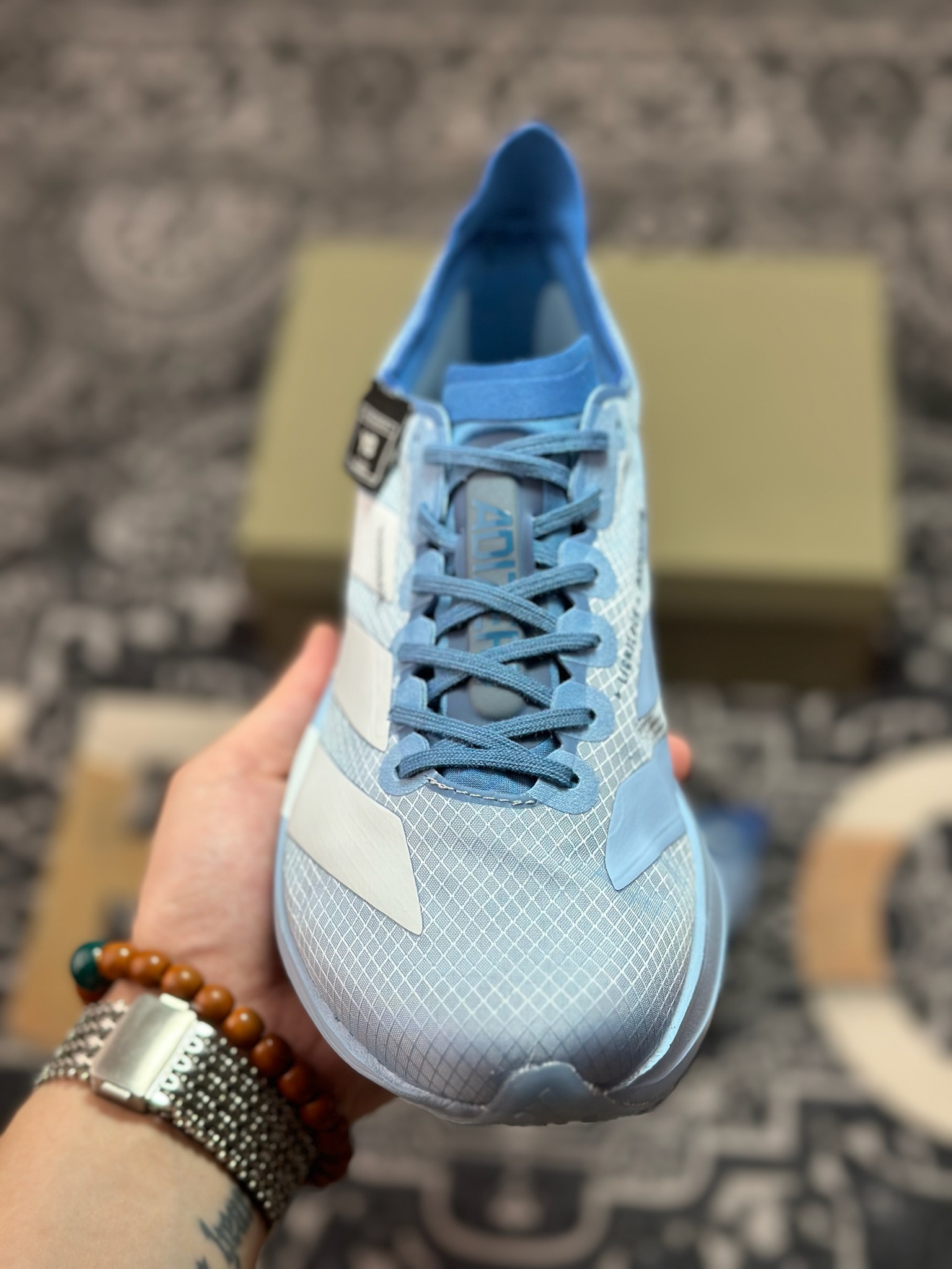 A8220 Adidas Y-3 Adizero Adios Pro Evo 4”Alumina Cinder”零度透气竞速休闲运动慢跑鞋“l联名蓝白” JS3148