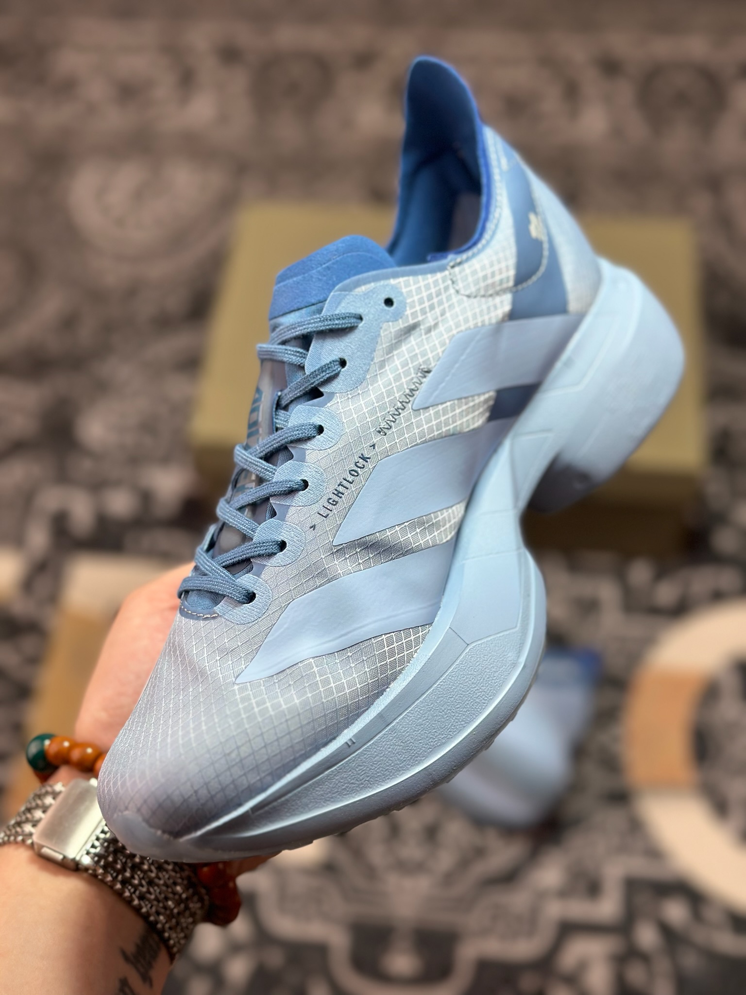 A8220 Adidas Y-3 Adizero Adios Pro Evo 4”Alumina Cinder”零度透气竞速休闲运动慢跑鞋“l联名蓝白” JS3148