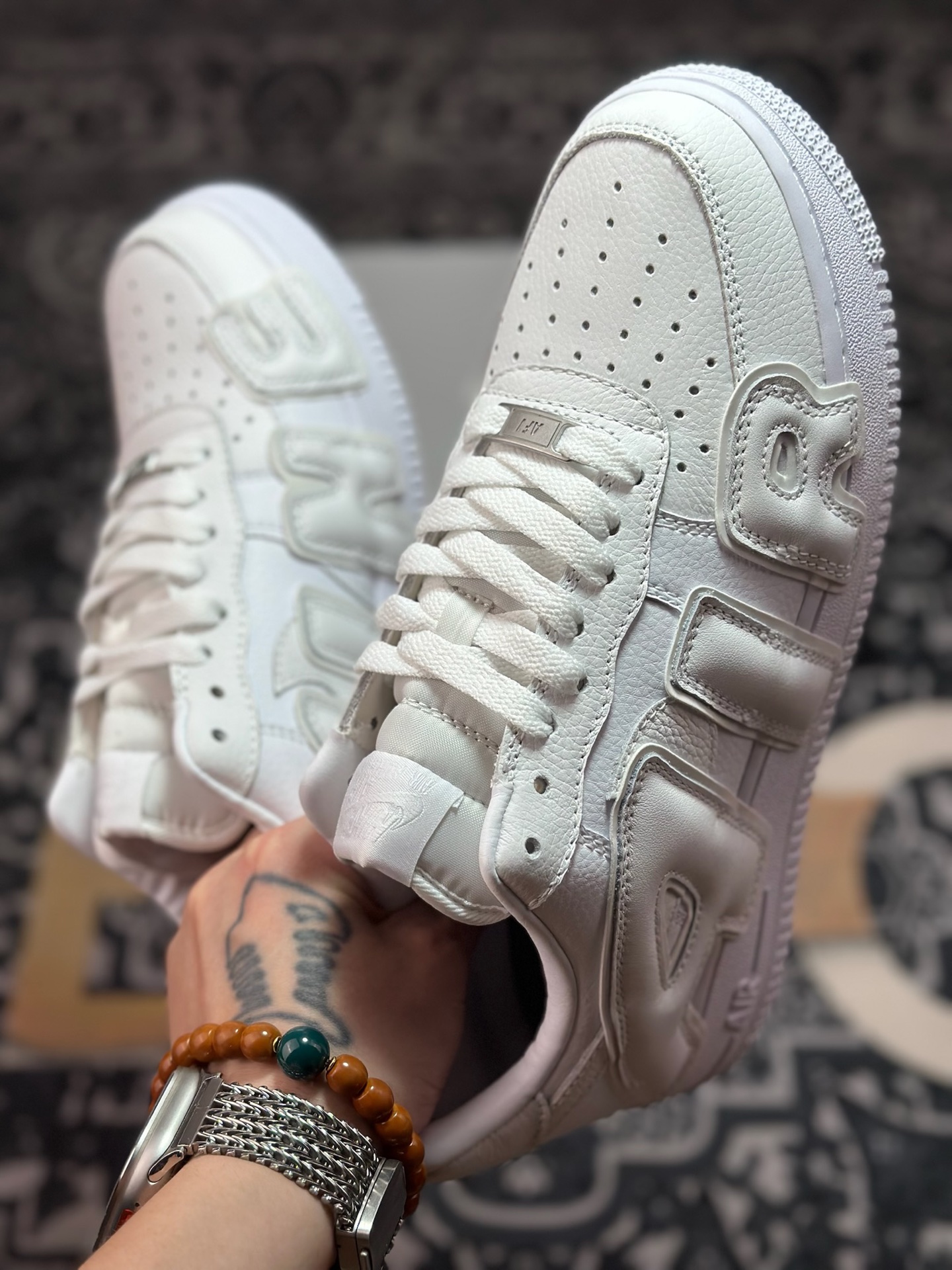 C1350 优选 原装级别 CPFM x NK Air Force 1 07 Low 空军一号系列低帮经典百搭休闲运动板鞋“联名放大补丁字母” DD7050-100