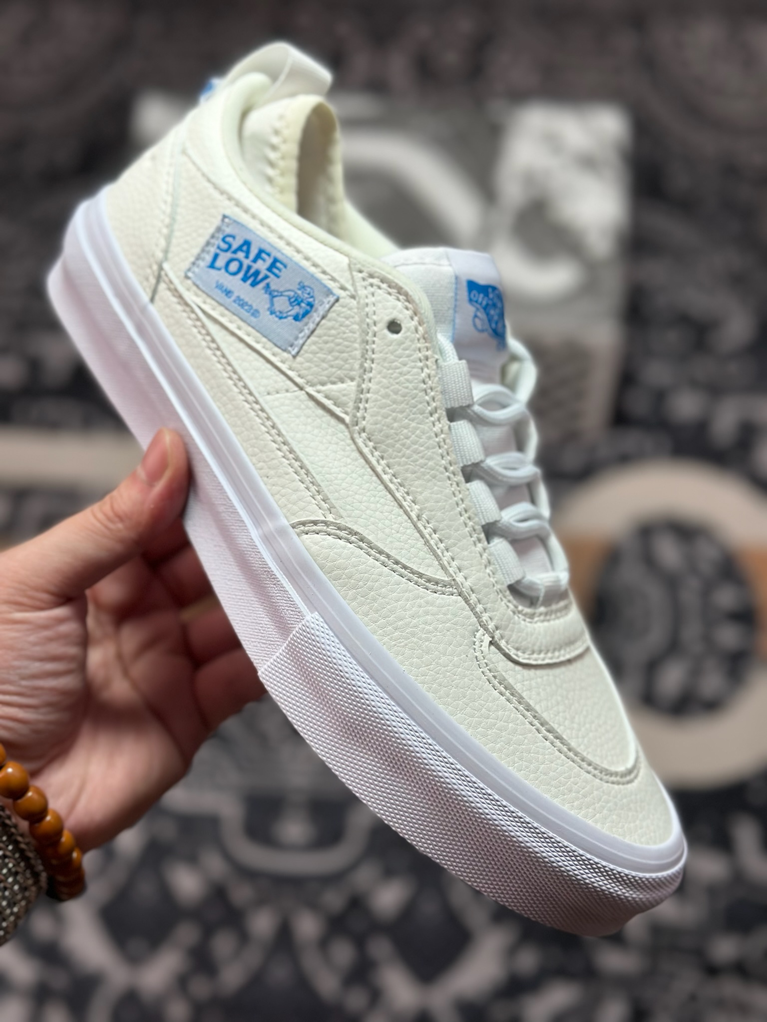 A6180 真标 Vans Skate Safe Low 白色荔枝皮 轻便舒适百搭休闲滑板鞋