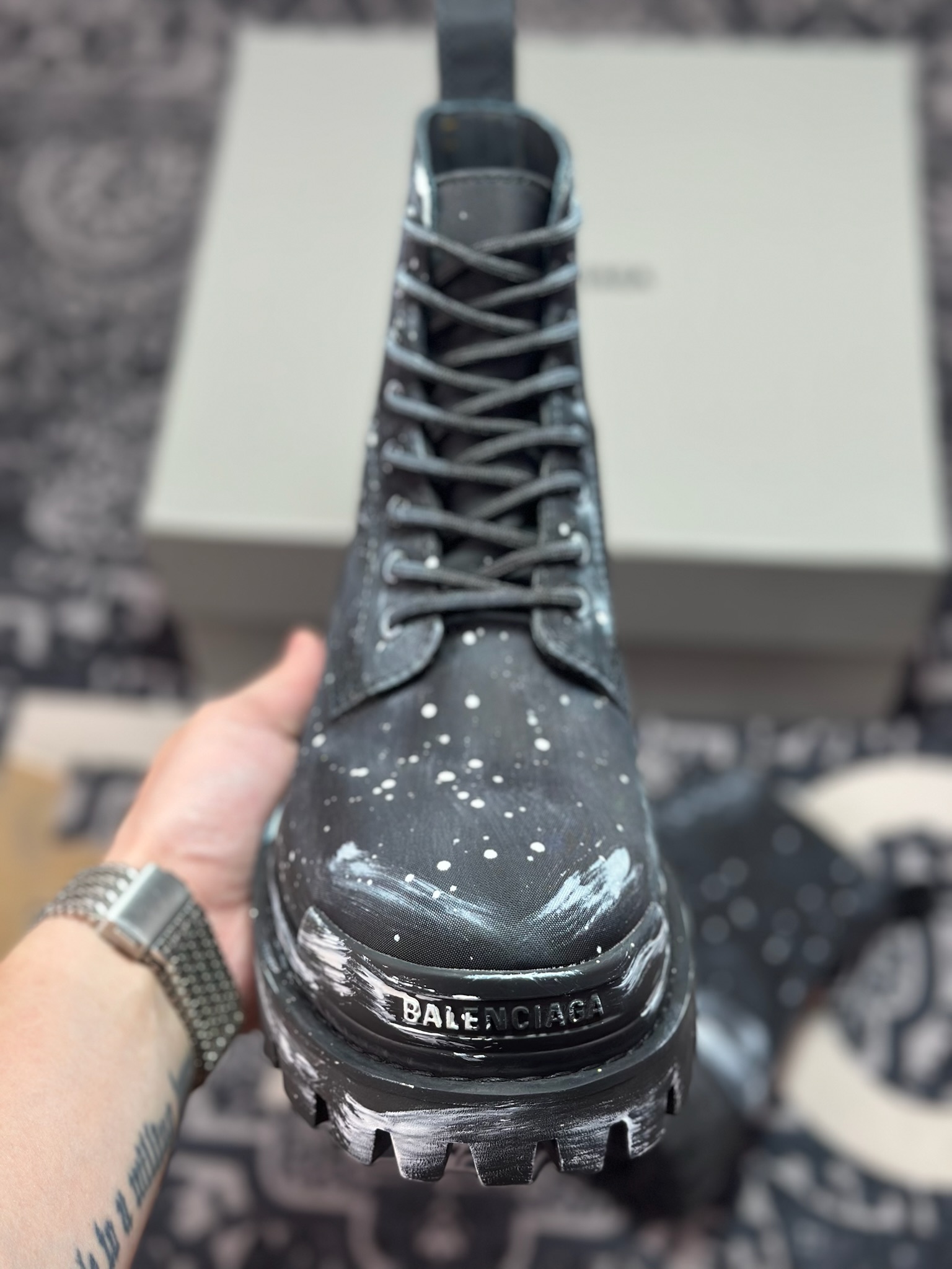 巴黎世家BALENCIAGA Men's Leather boots 大头米奇风真皮德比休闲厚底皮鞋