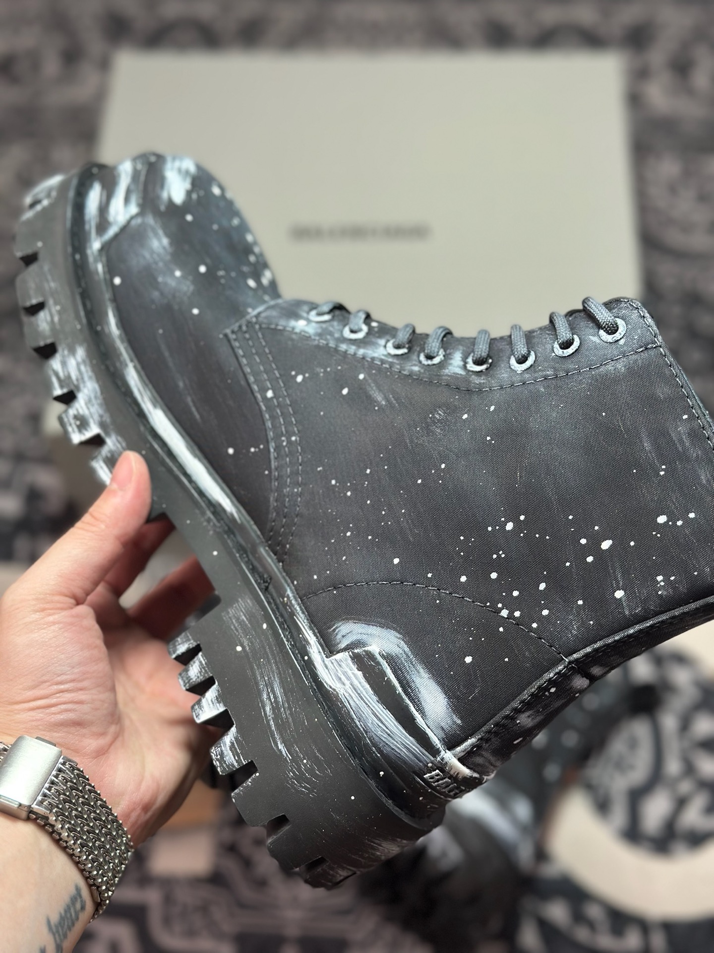 巴黎世家BALENCIAGA Men's Leather boots 大头米奇风真皮德比休闲厚底皮鞋