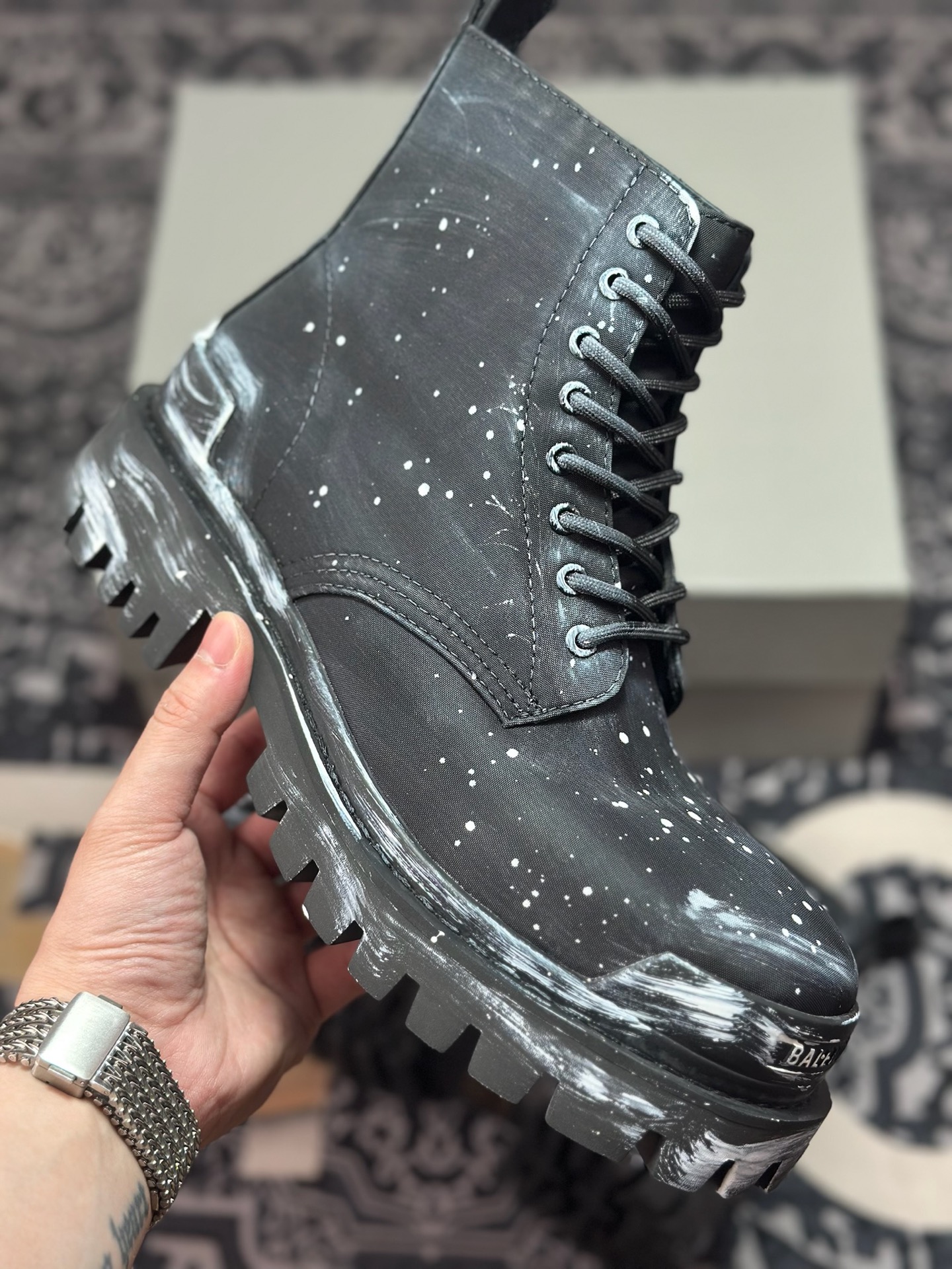 巴黎世家BALENCIAGA Men's Leather boots 大头米奇风真皮德比休闲厚底皮鞋