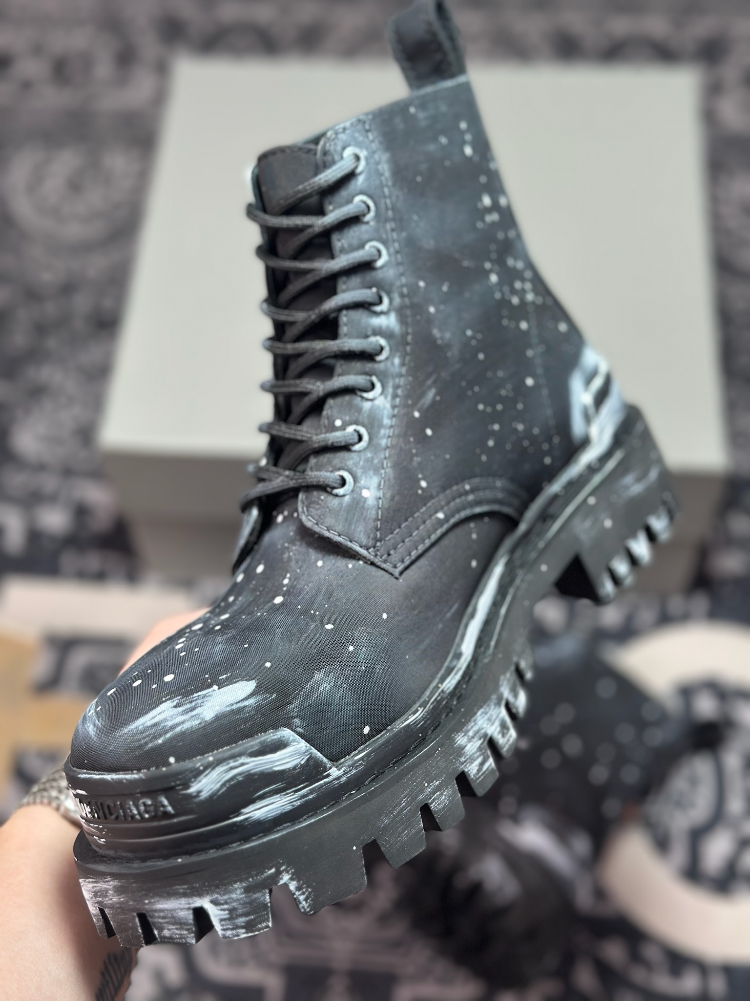 巴黎世家BALENCIAGA Men's Leather boots 大头米奇风真皮德比休闲厚底皮鞋