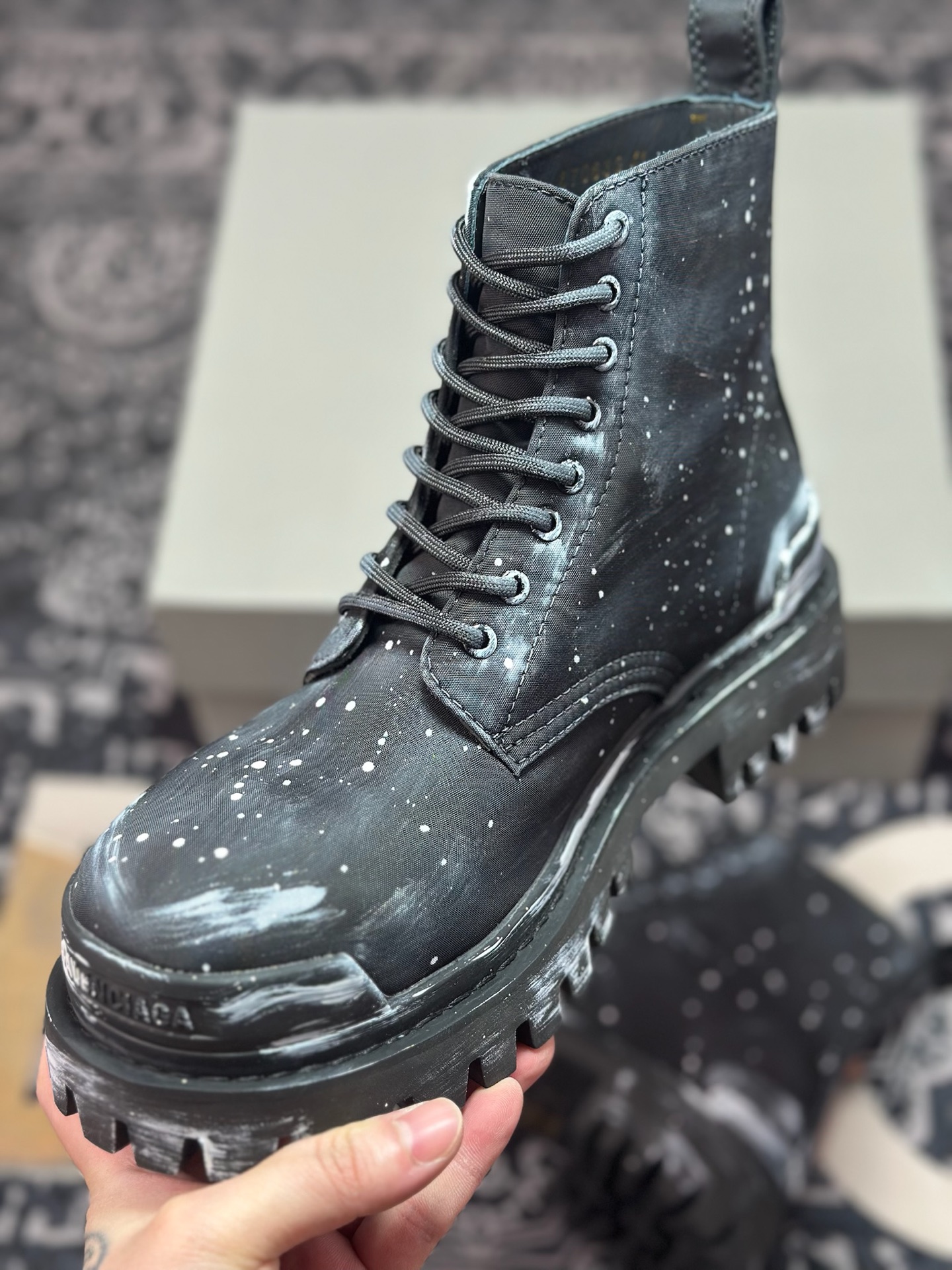 巴黎世家BALENCIAGA Men's Leather boots 大头米奇风真皮德比休闲厚底皮鞋