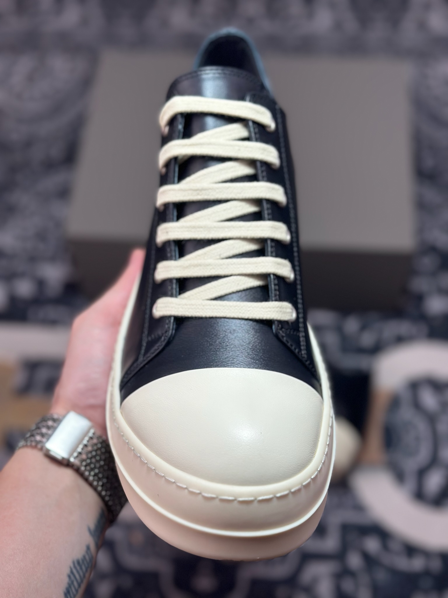 优选 原装级别 市售最高版 New # Rickowens 瑞克 欧文斯 西瓜头 低帮高街休闲板鞋