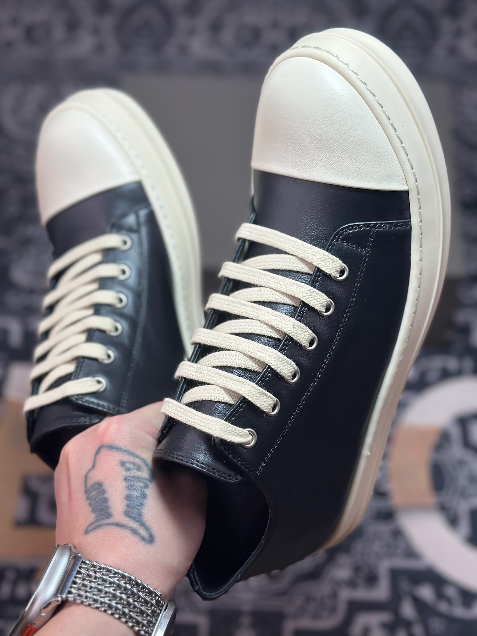 优选 原装级别 市售最高版 New # Rickowens 瑞克 欧文斯 西瓜头 低帮高街休闲板鞋