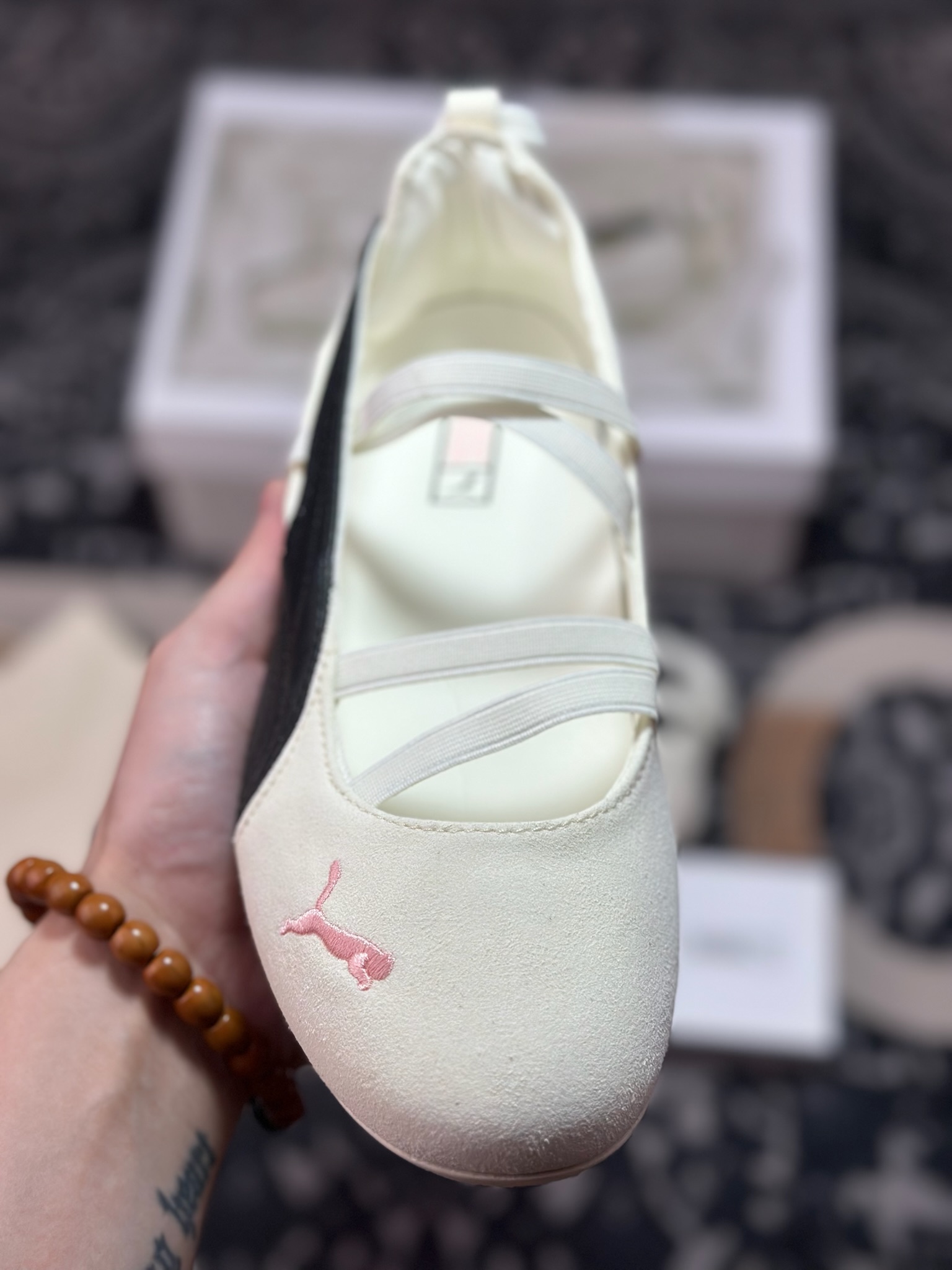 原装级别 Rose x Puma speedcat 彪马 舒适百搭芭蕾绑带镂空甜美设计感撞色 芭蕾鞋 404395-01