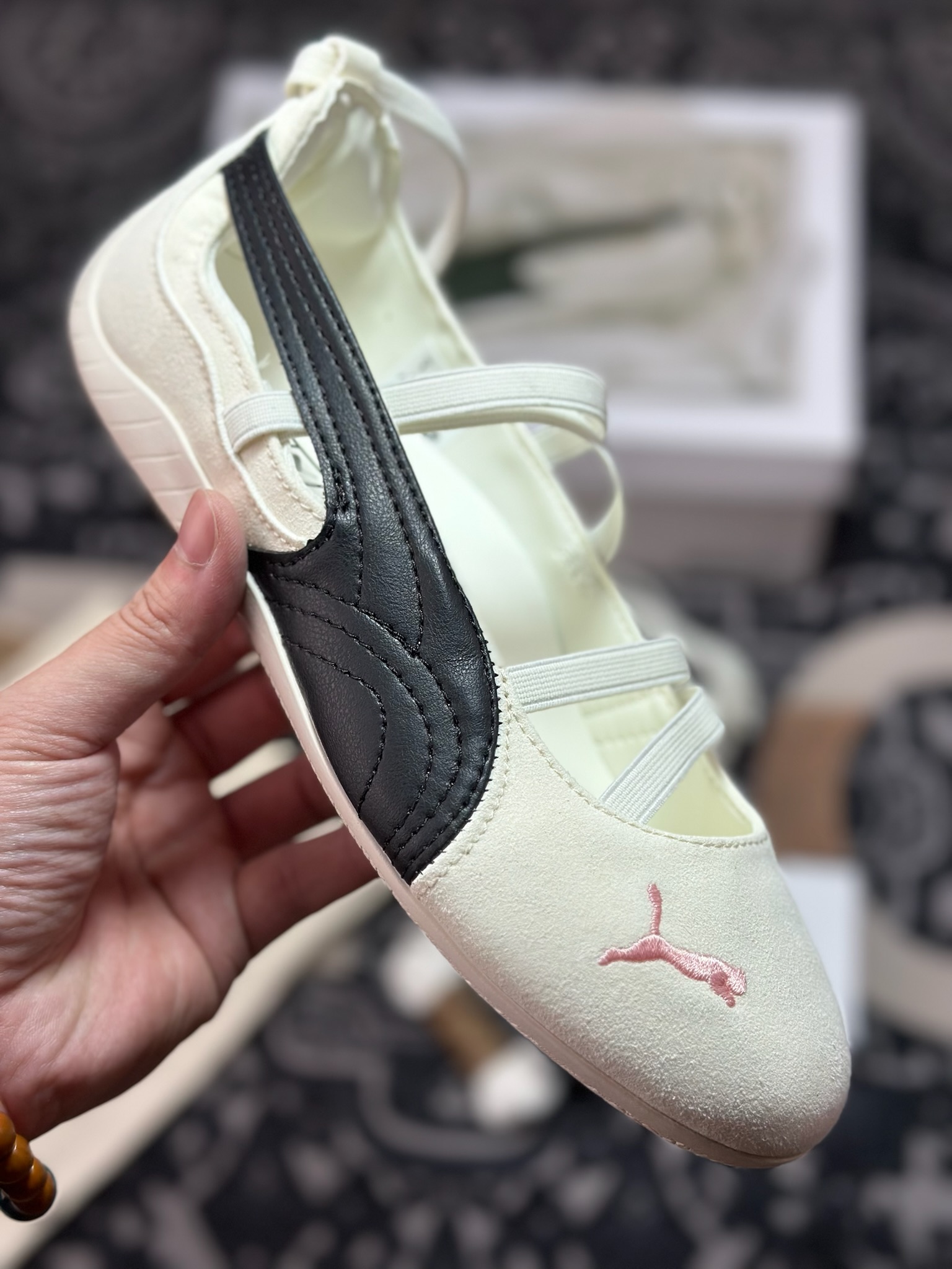 原装级别 Rose x Puma speedcat 彪马 舒适百搭芭蕾绑带镂空甜美设计感撞色 芭蕾鞋 404395-01