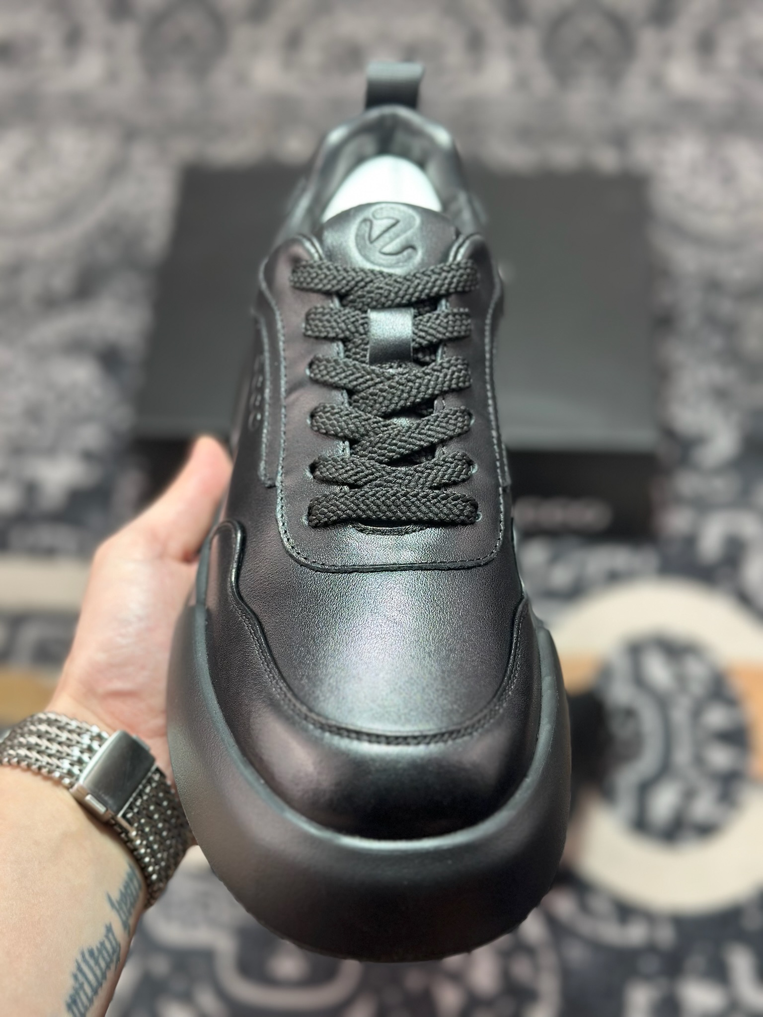 原装级别 ECCO爱步休闲鞋男 25年新款真皮系带舒适板鞋