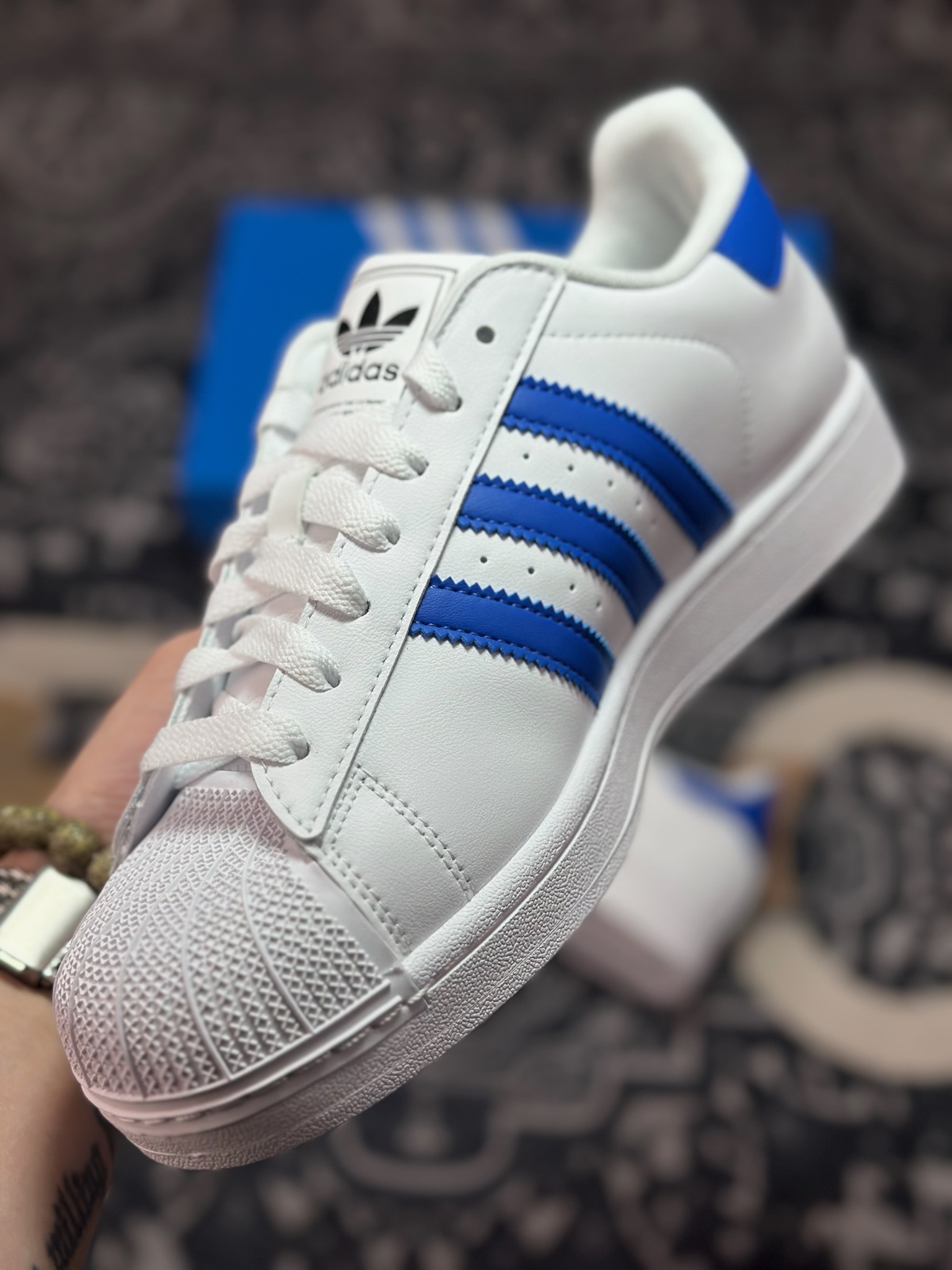 A4170 原装级别 Adidas Originals Super 三叶草经典黑标系列复古贝壳头 JQ4729