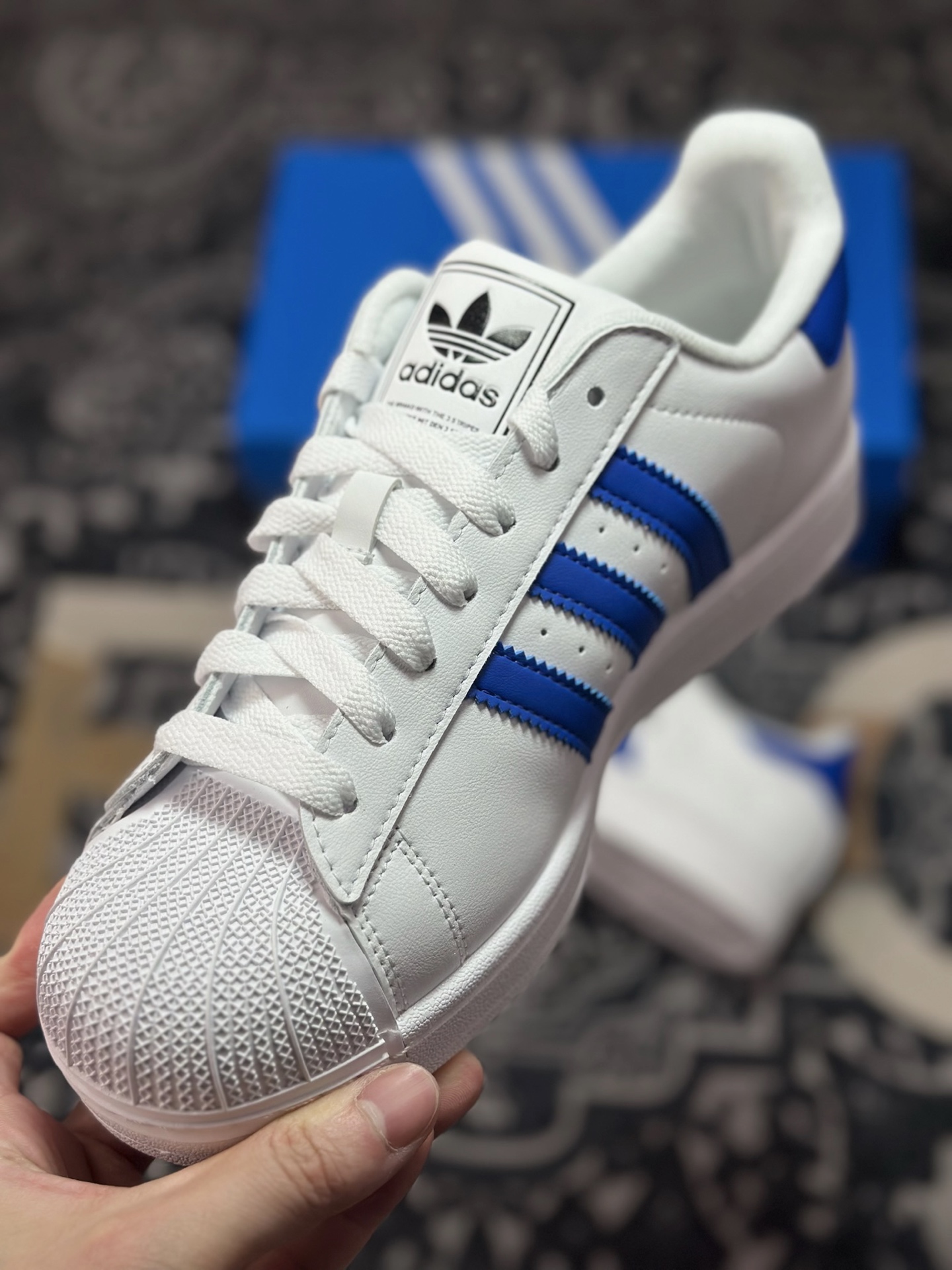 A4170 原装级别 Adidas Originals Super 三叶草经典黑标系列复古贝壳头 JQ4729