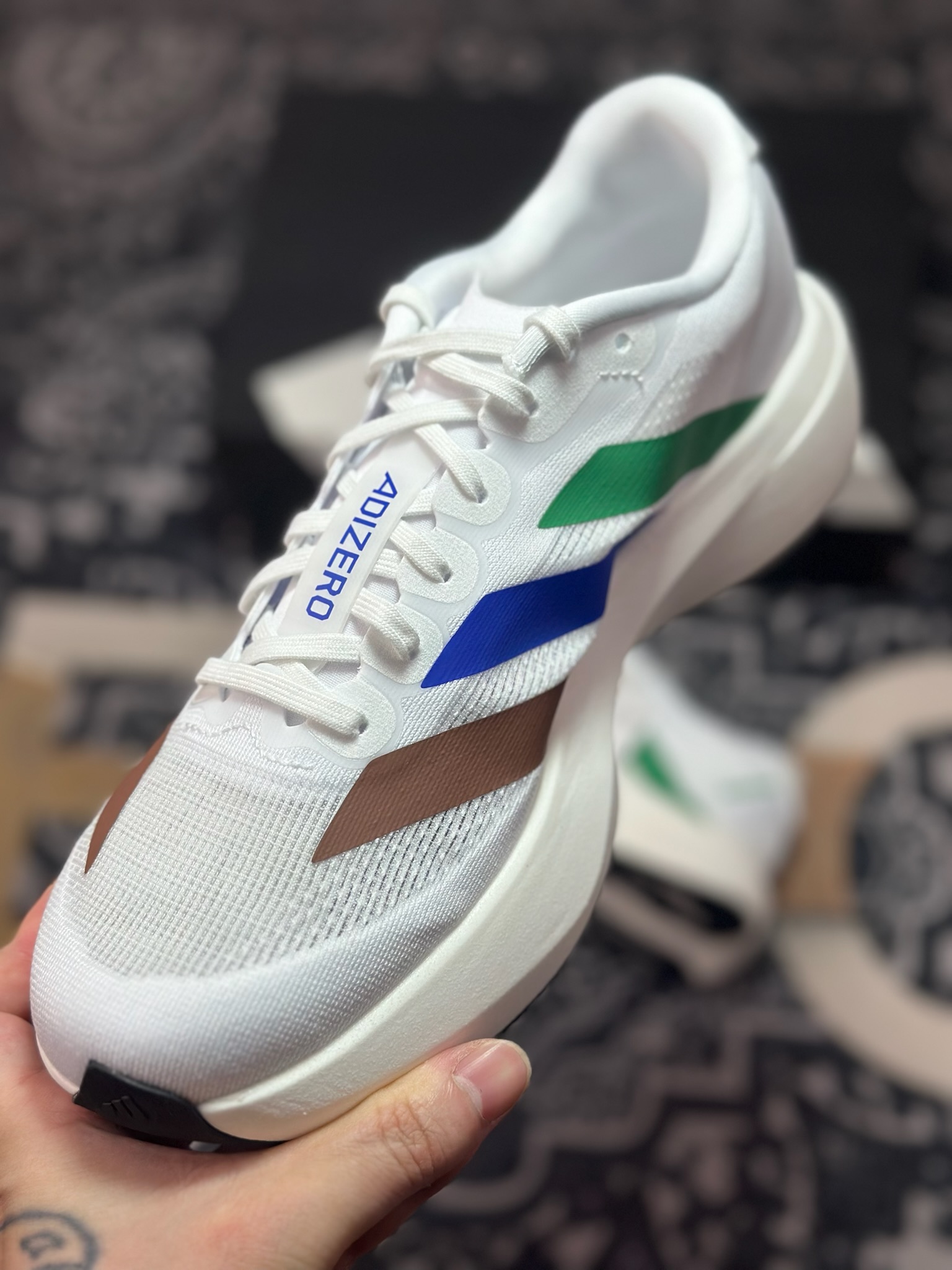 B1240 优选 原装级别 PK纯原 AD Adizero Evo SL M 白黑零度系列马拉松轻量竞速运动跑鞋黑白 EI3393