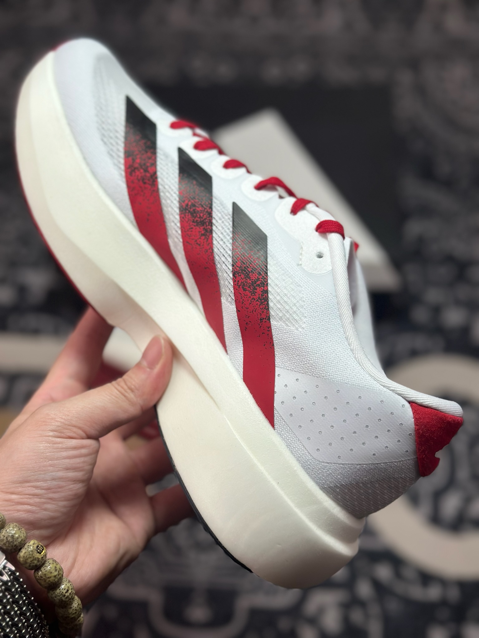 B1240 优选 原装级别 PK纯原 AD Adizero Evo SL M 白黑零度系列马拉松轻量竞速运动跑鞋黑 JQ4576