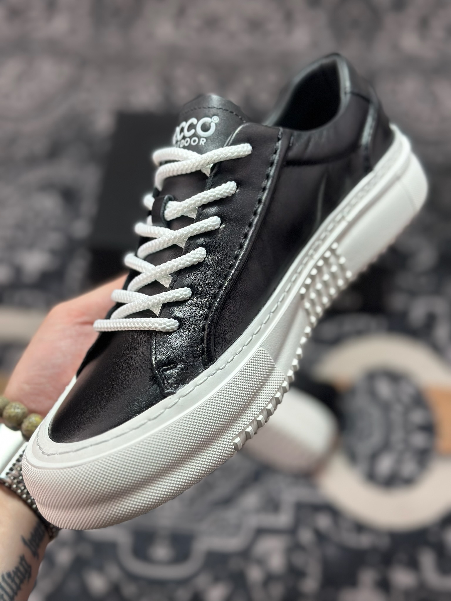 B6300 原装级别 ECCO爱步男士休闲小白鞋 简单耐看清爽版型 百搭休闲板鞋