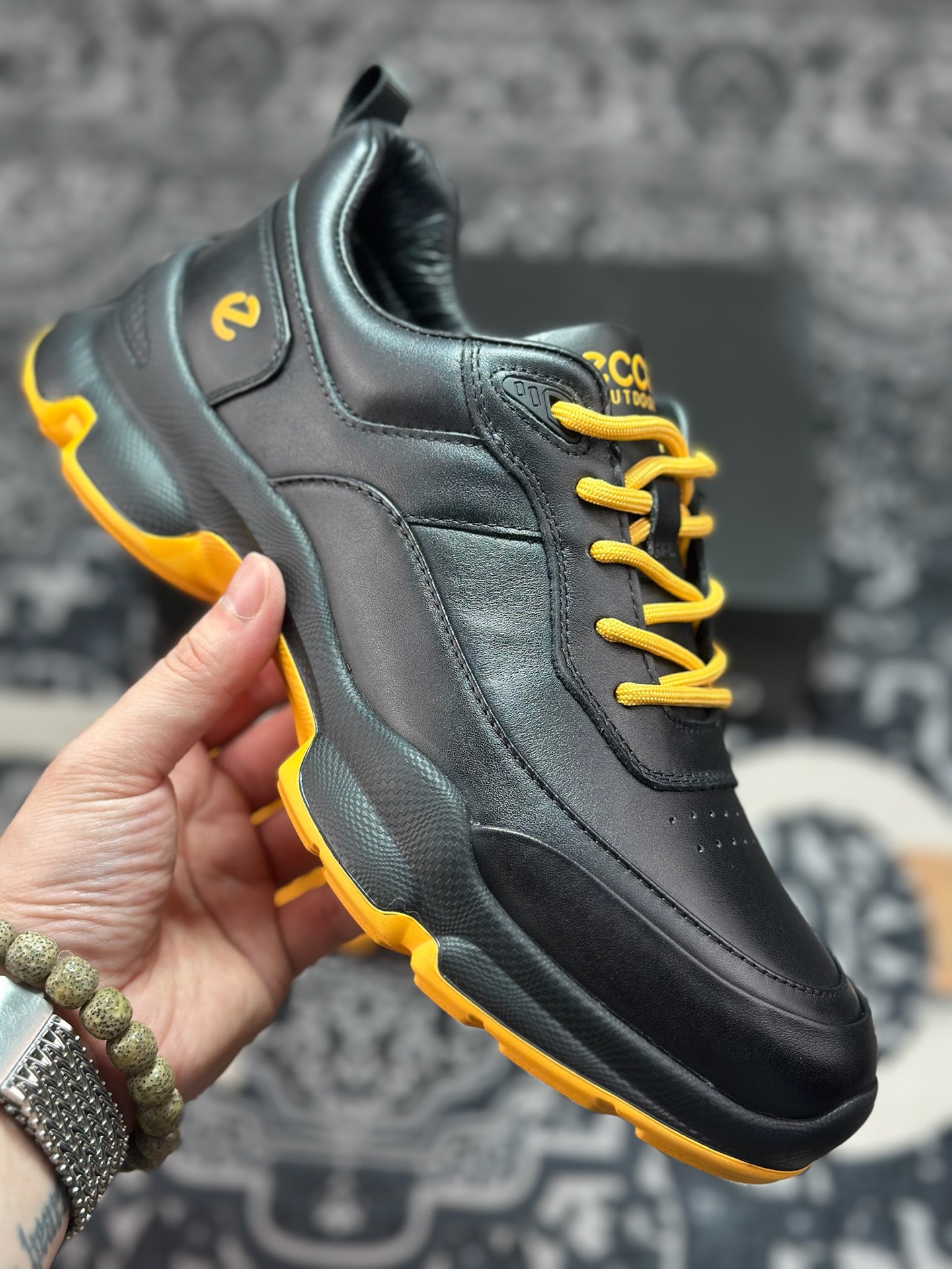 B6300 原装级别 ECCO爱步运动鞋男 秋季双色拼接透气舒适跑步鞋