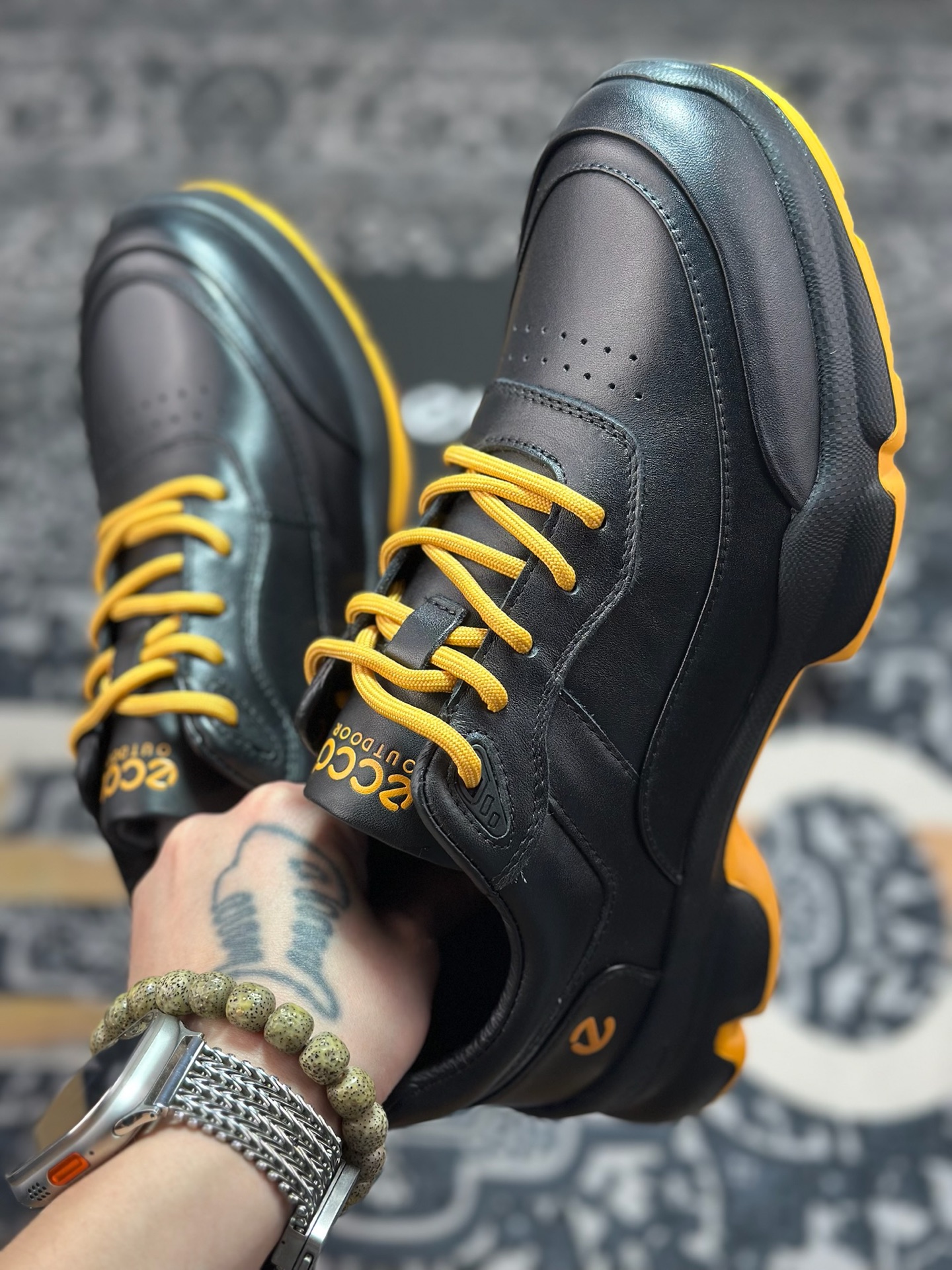 B6300 原装级别 ECCO爱步运动鞋男 秋季双色拼接透气舒适跑步鞋