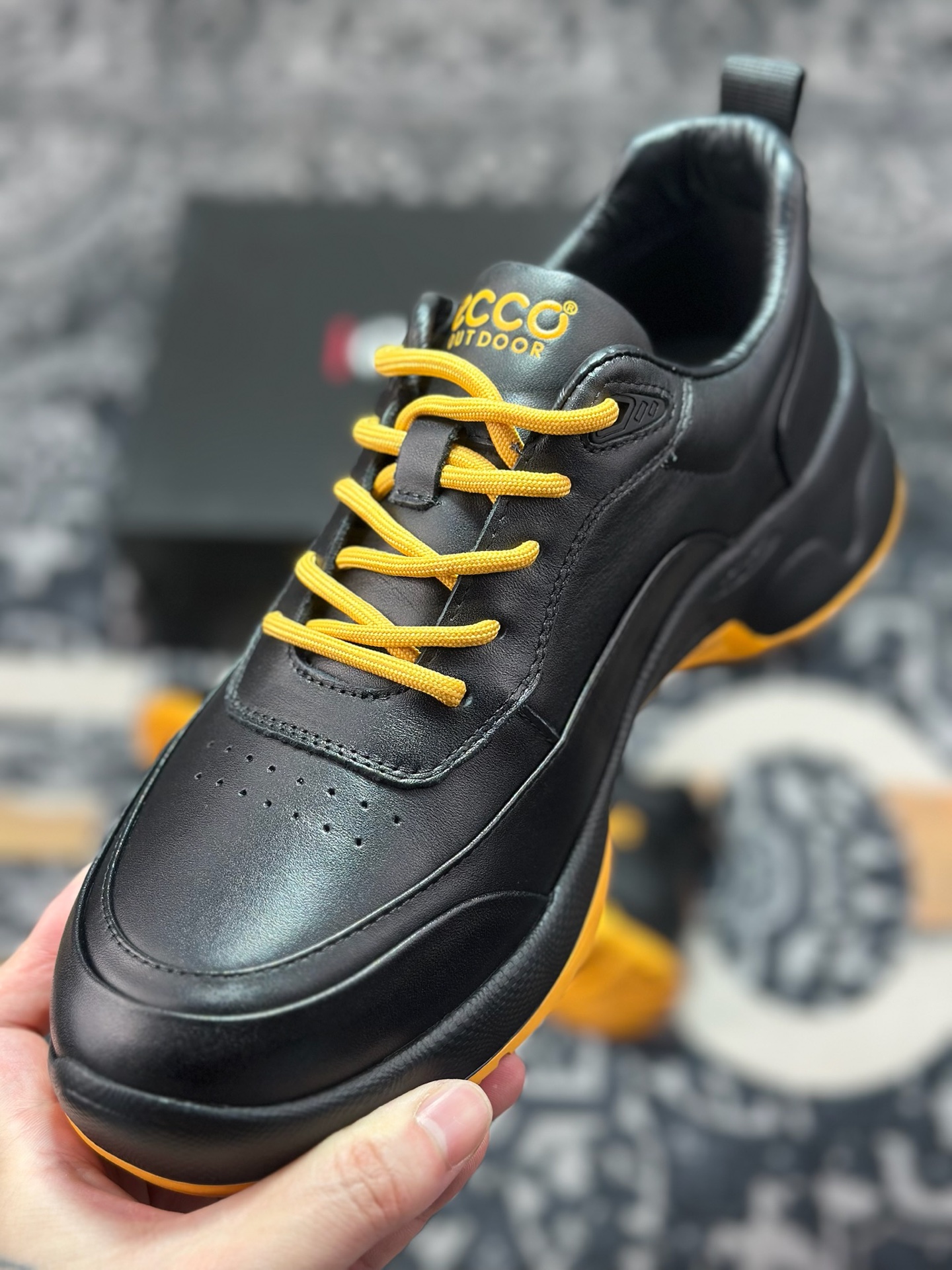 B6300 原装级别 ECCO爱步运动鞋男 秋季双色拼接透气舒适跑步鞋