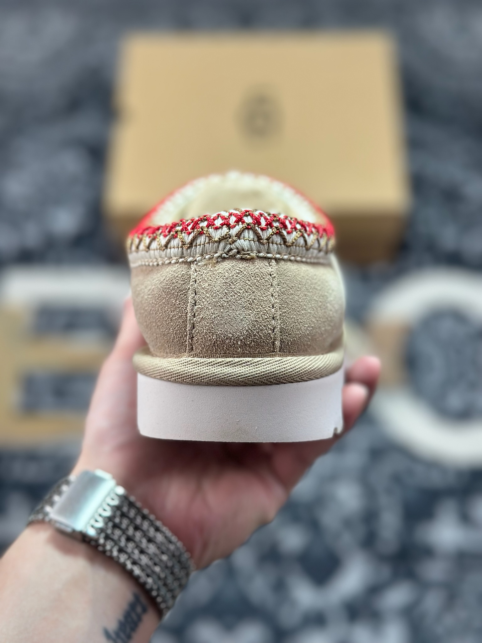 A9230 原装级别 UGG Tazz 冬季女士薄底款民族风雪地靴 沙色5955-SAND