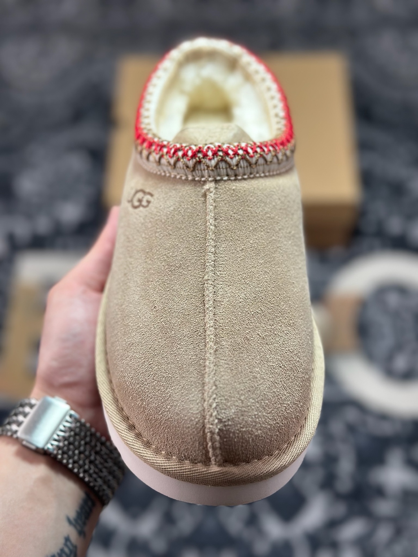A9230 原装级别 UGG Tazz 冬季女士薄底款民族风雪地靴 沙色5955-SAND