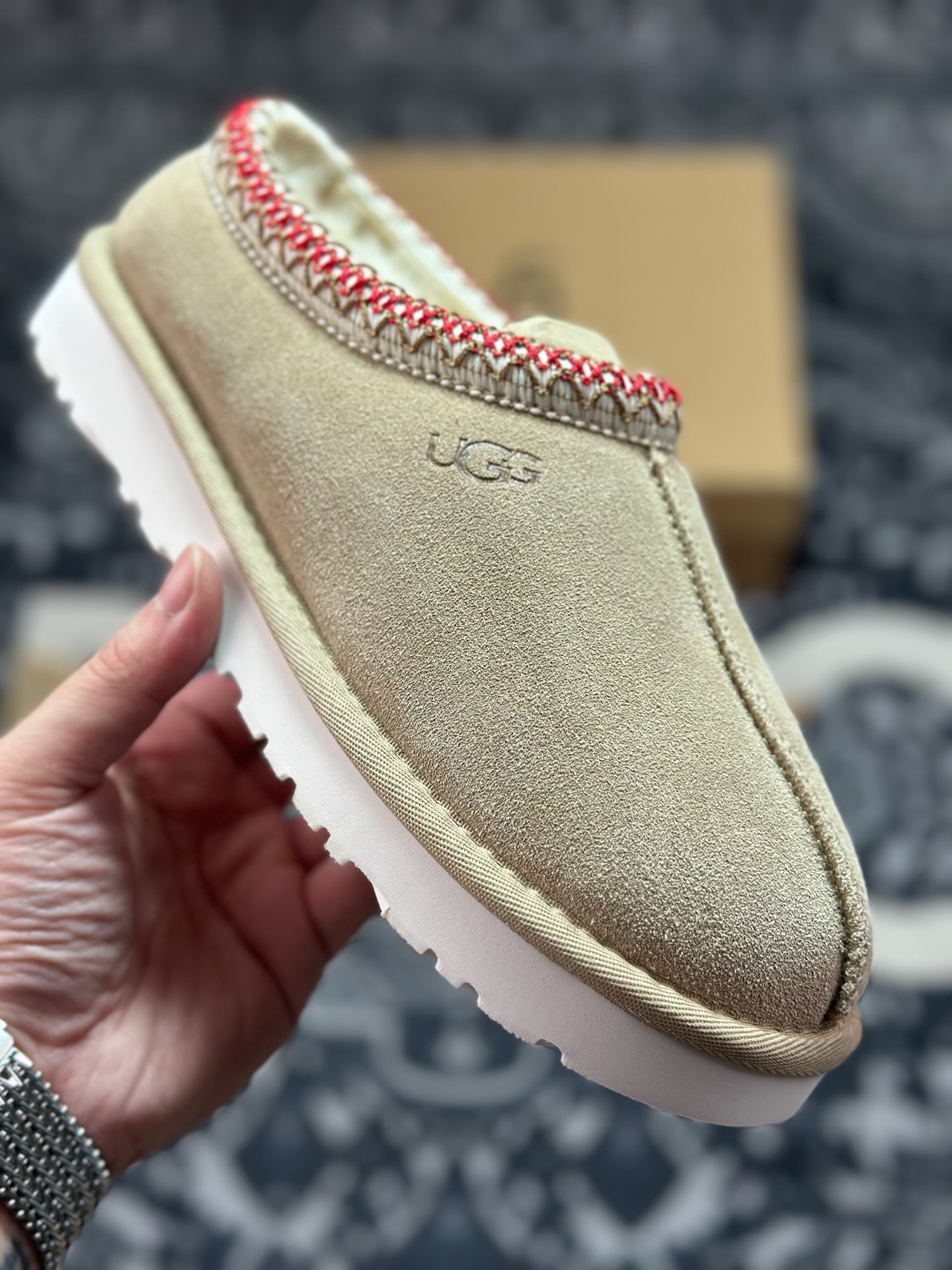A9230 原装级别 UGG Tazz 冬季女士薄底款民族风雪地靴 沙色5955-SAND