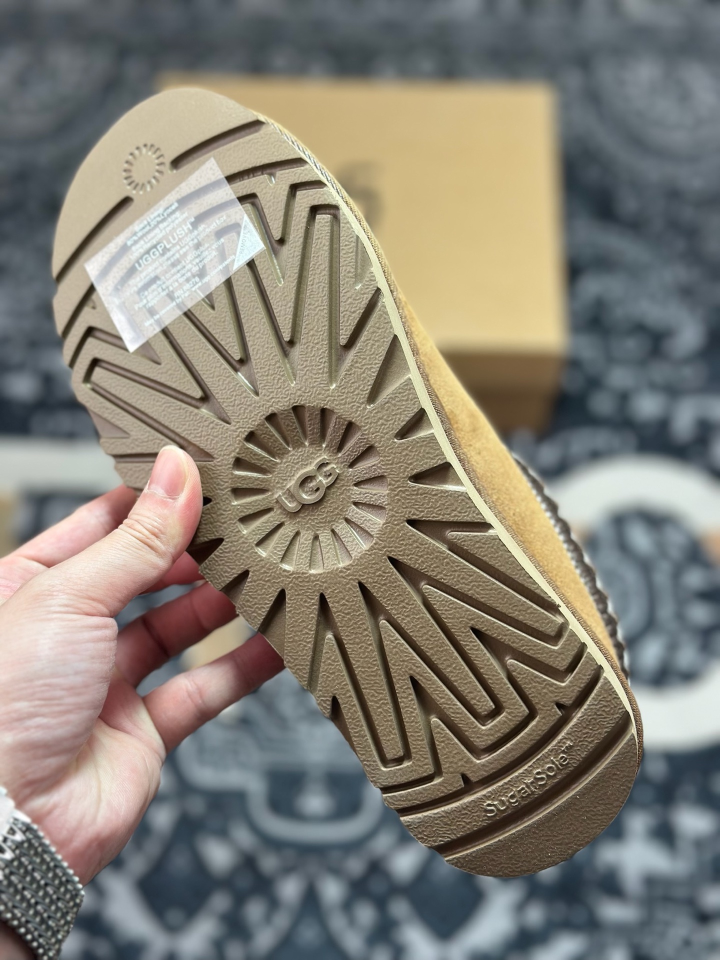 A9230 原装级别 UGG Tazz 冬季女士薄底款民族风雪地靴 栗色5955-CHE