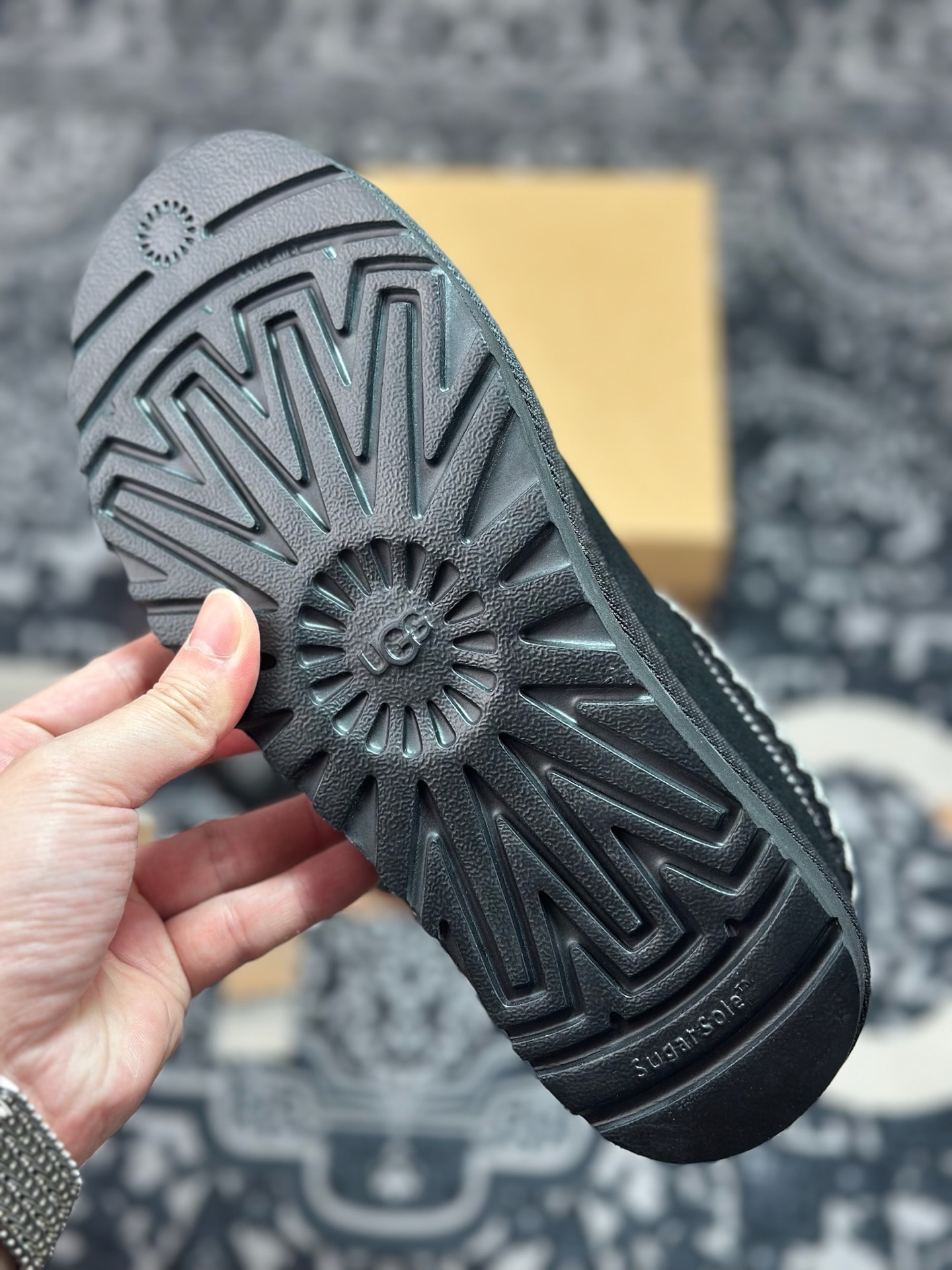 A9230 原装级别 UGG Tazz 冬季女士薄底款民族风雪地靴 黑色5955-BLK