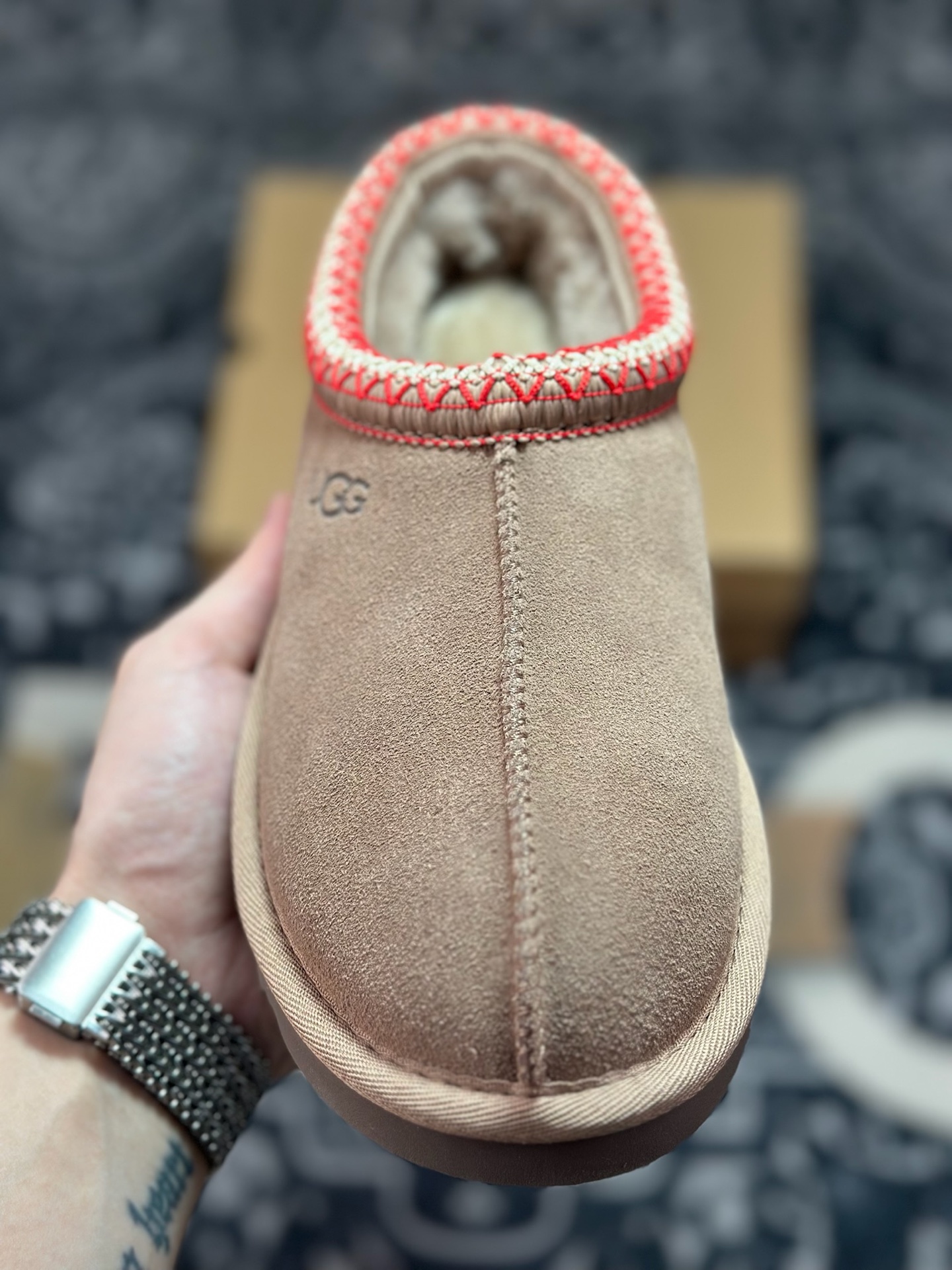 A9230 原装级别 UGG Tazz 冬季女士薄底款民族风雪地靴 橡棕5955-RYK