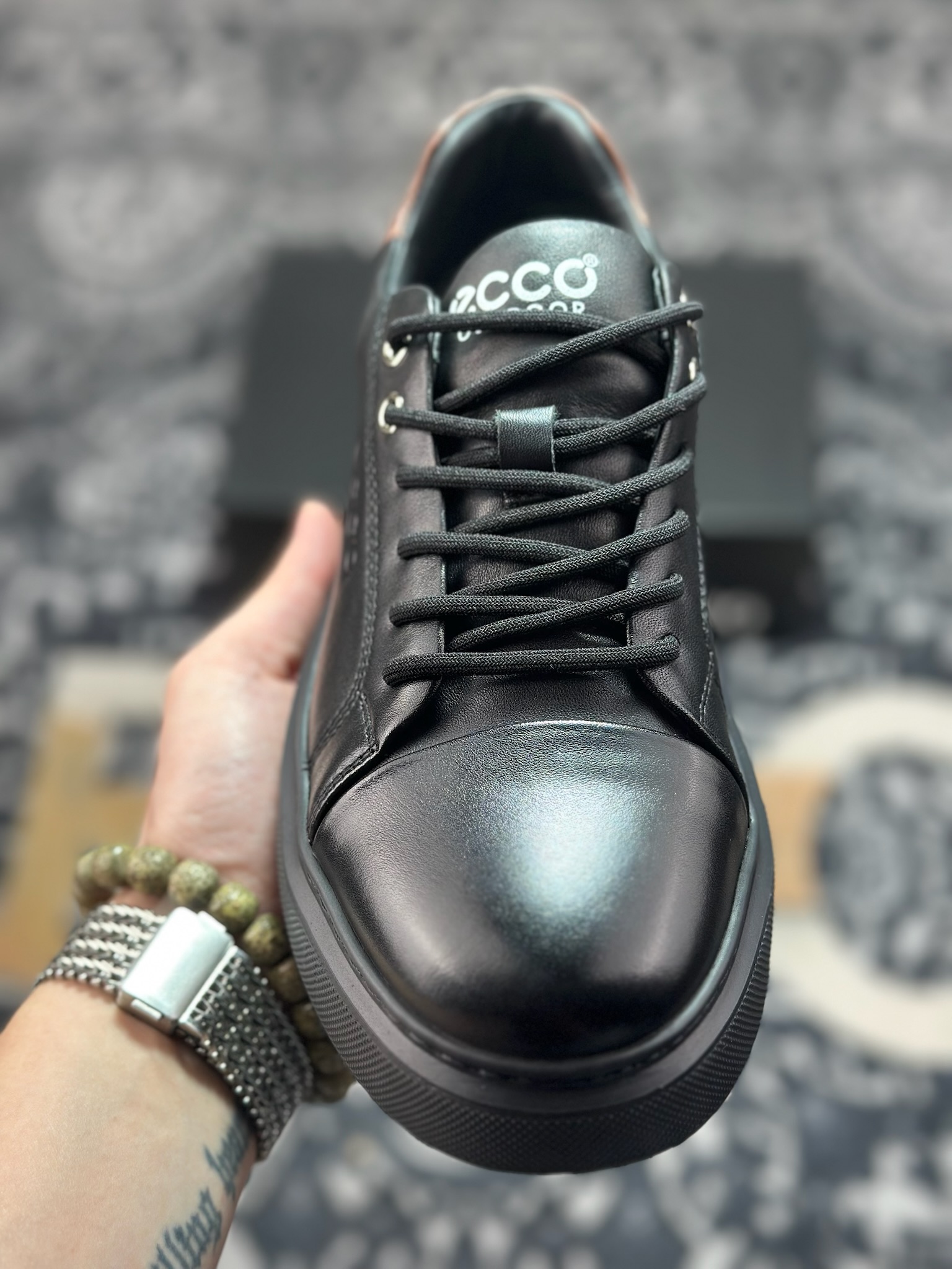 B6300 原装级别 ECCO爱步休闲鞋子男鞋 透气防水百搭休闲板鞋 柔酷7号系列经典小白鞋