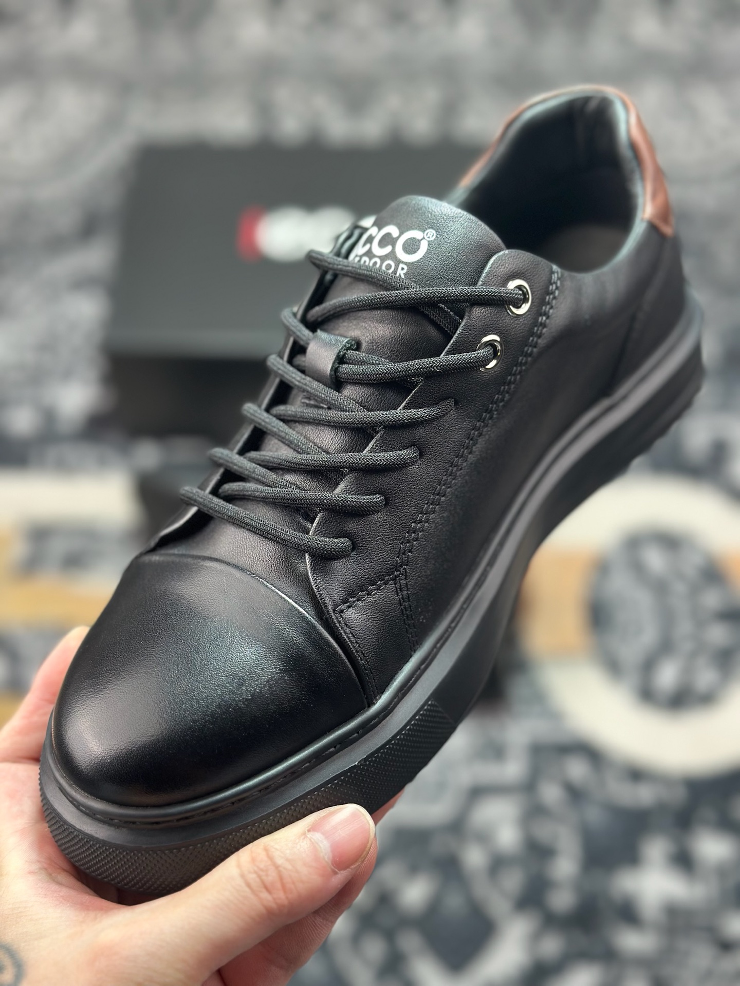 B6300 原装级别 ECCO爱步休闲鞋子男鞋 透气防水百搭休闲板鞋 柔酷7号系列经典小白鞋