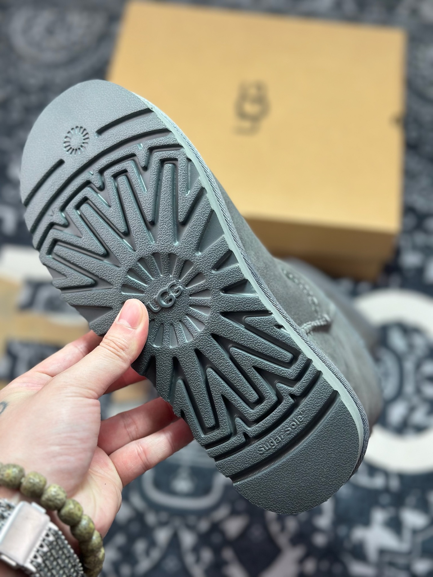 B2260 原装级别 UGG 经典中筒女鞋 灰色 秋冬羊皮毛一体雪地靴 1016223-BLK