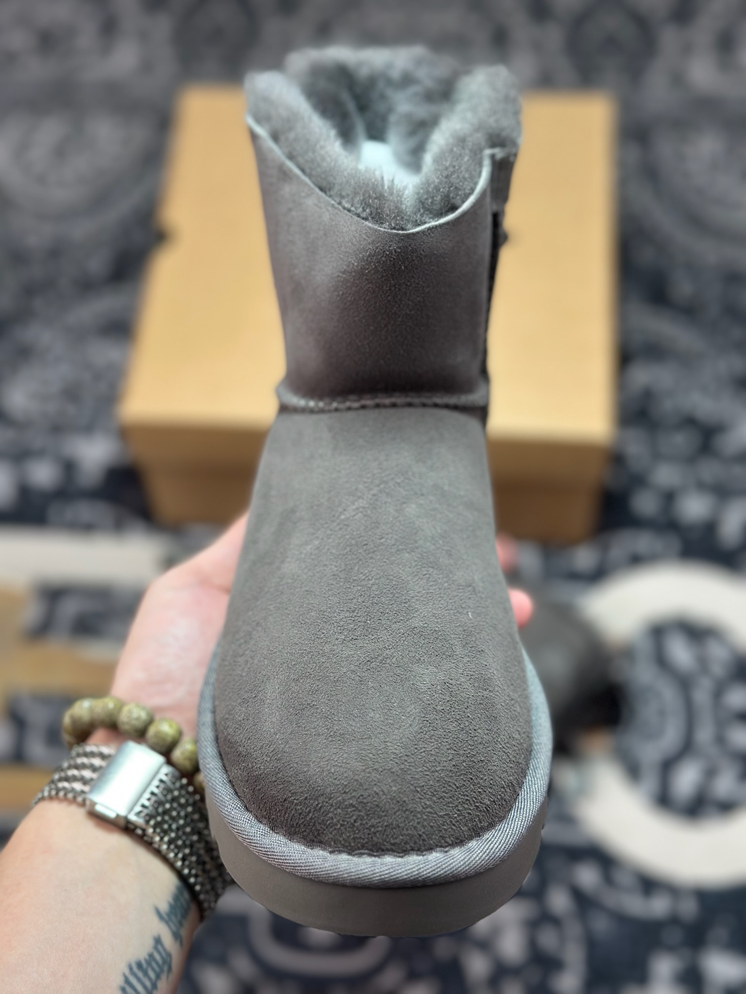 A9230 原装级别 UGG 1016501平底单丝带 灰色