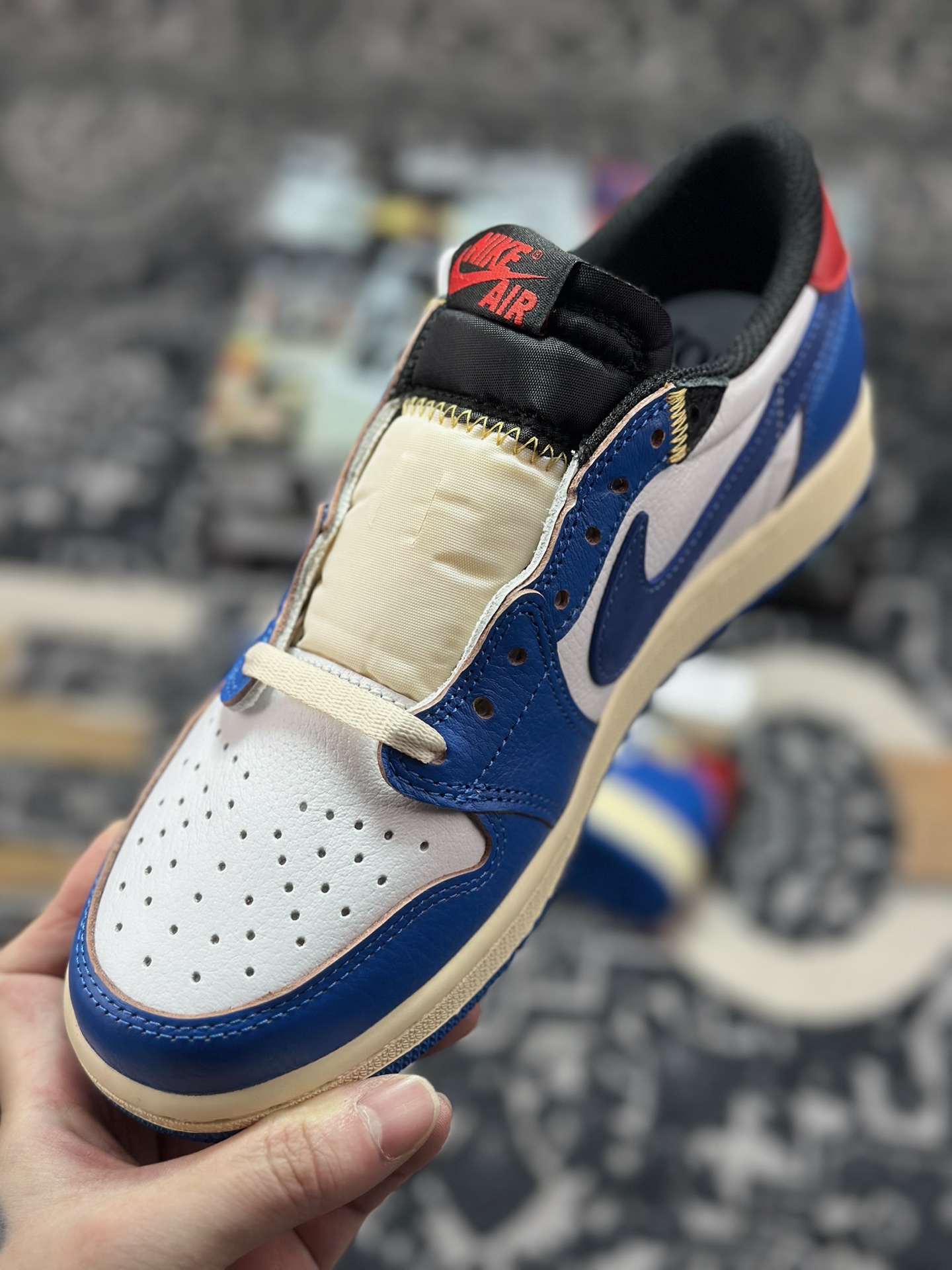 B5280 原装级别Air Jordan 1 Low AJ1 乔1 UN蓝白 低帮文化休闲板鞋 HQ6998-146