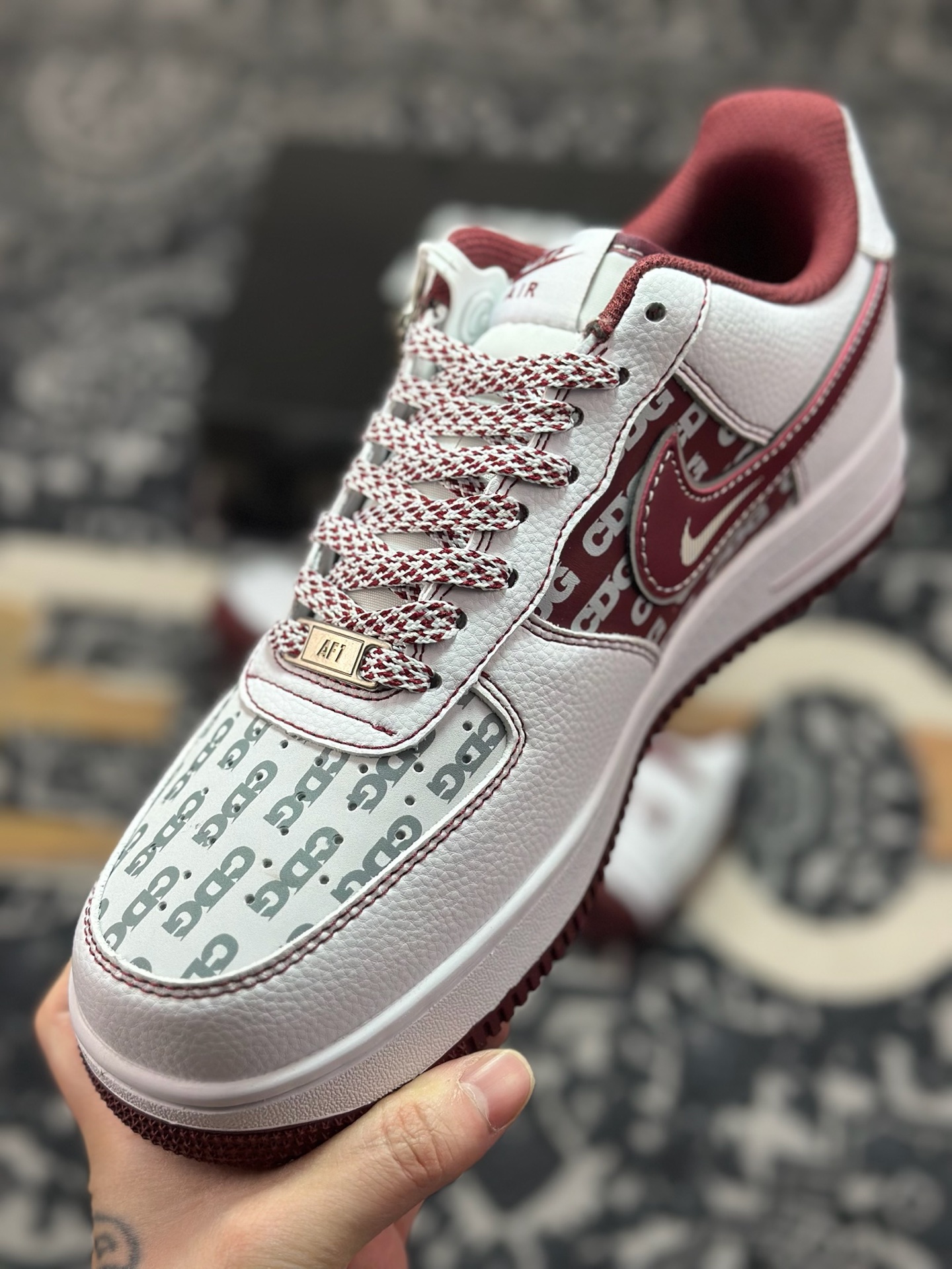 B4260 原装级别 NIke Air Force 1 '07 Low “北面联名——朱砂红”空军一号 低帮 运动鞋 休闲鞋 SU2305-218