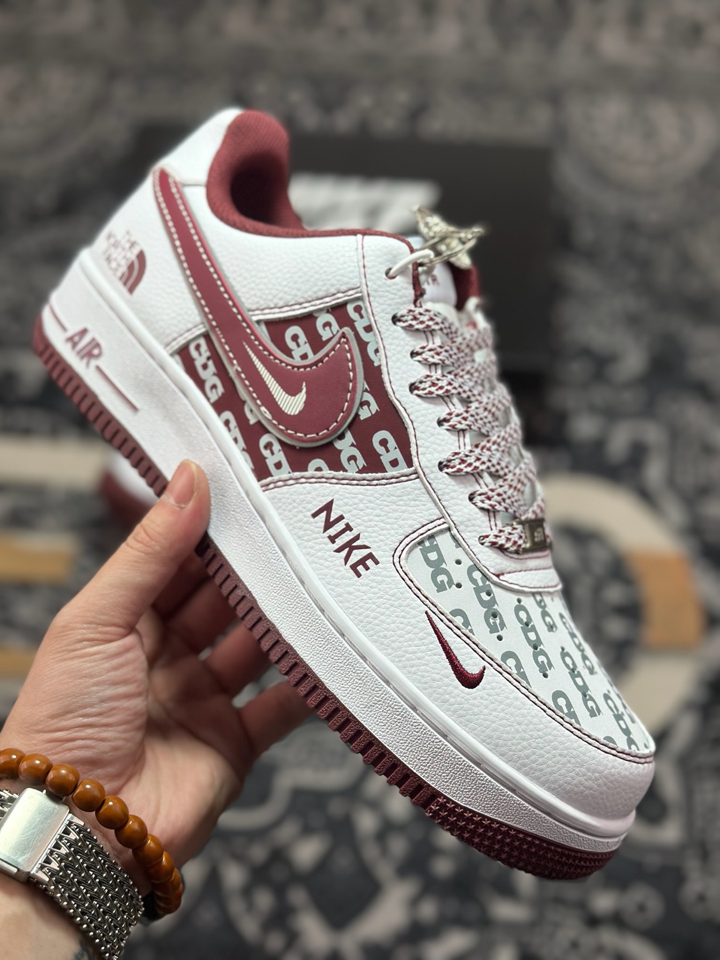 B4260 原装级别 NIke Air Force 1 '07 Low “北面联名——朱砂红”空军一号 低帮 运动鞋 休闲鞋 SU2305-218