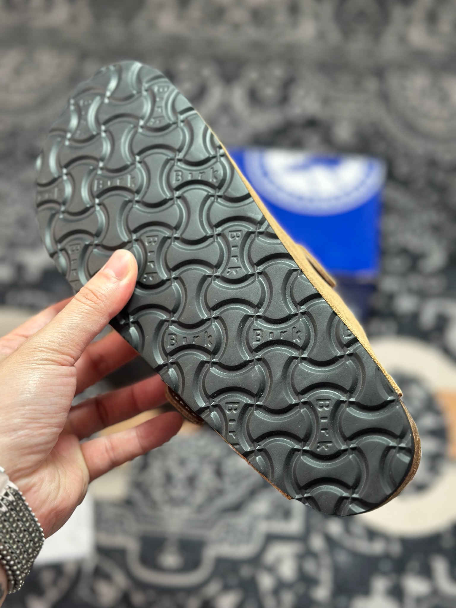 原装级别 勃肯 棕色加毛懒人拖鞋 博肯Birkenstock Birkenstock London Suede Leather 伦敦系列包头平底复古软木底休闲拖鞋