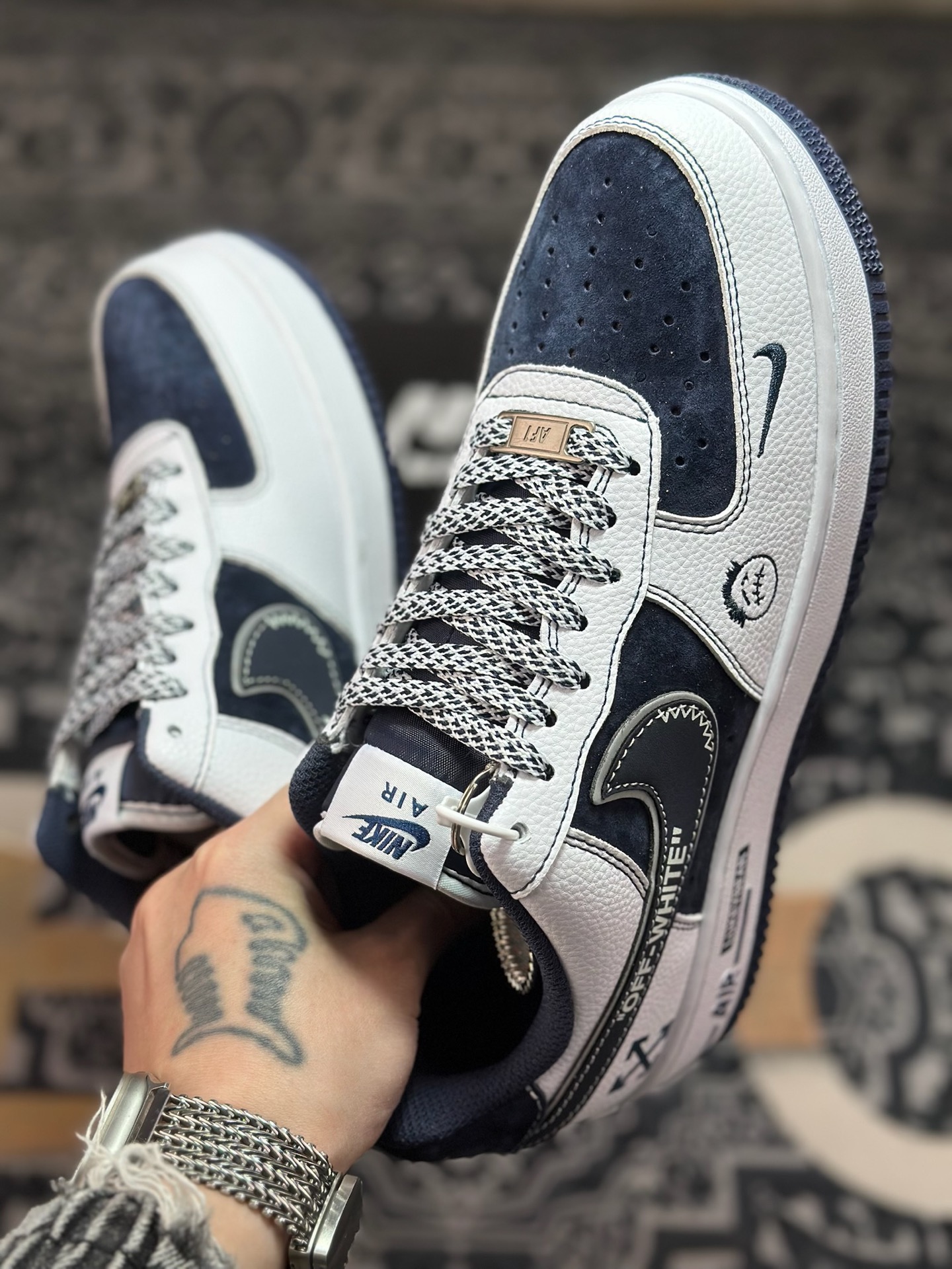 原装级别 NIke Air Force 1 '07 Low “OFF-WHITE联名——深蓝鬼脸”空军一号 低帮 运动鞋 休闲鞋 HV5999-002
