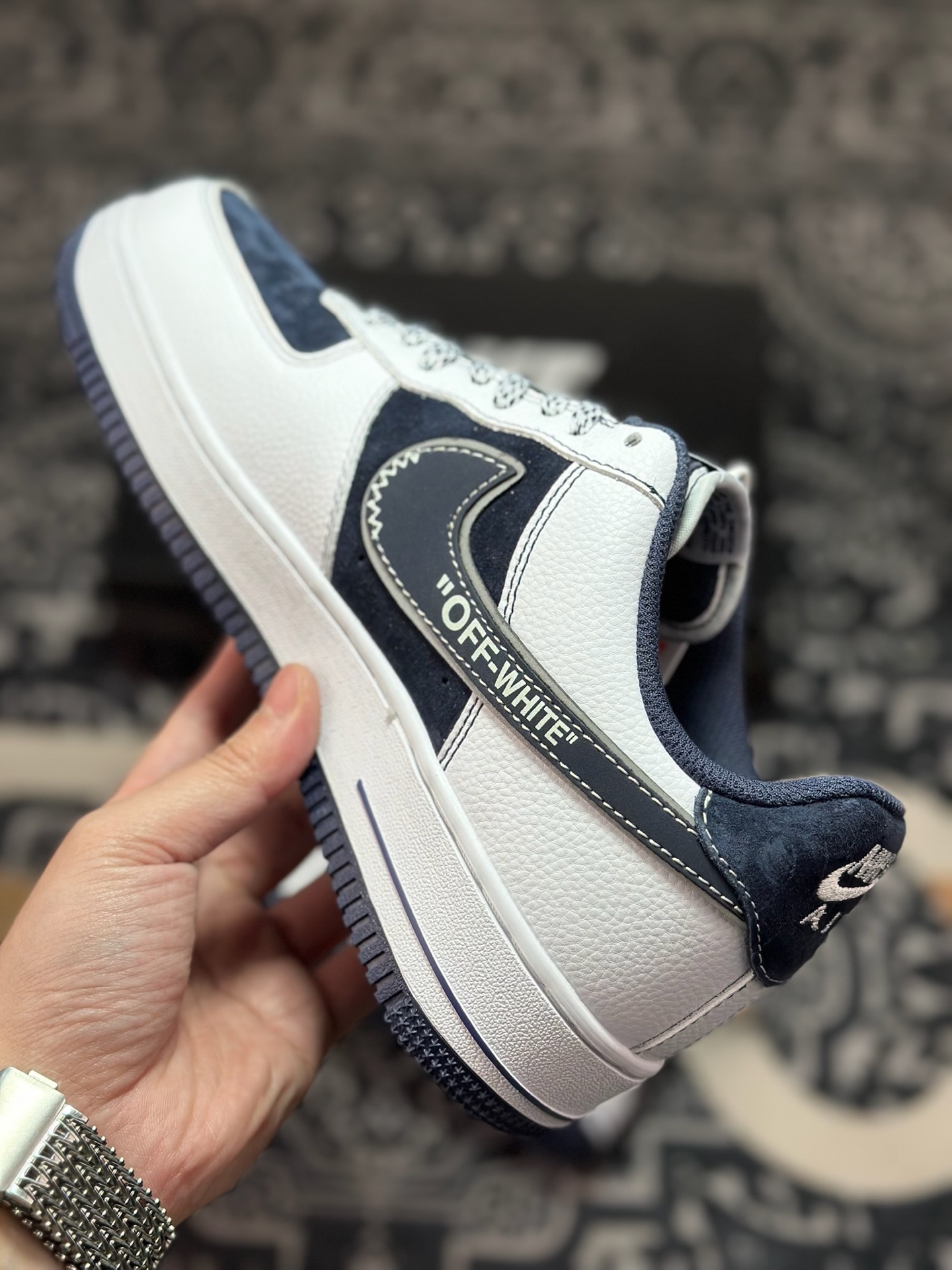 原装级别 NIke Air Force 1 '07 Low “OFF-WHITE联名——深蓝鬼脸”空军一号 低帮 运动鞋 休闲鞋 HV5999-002