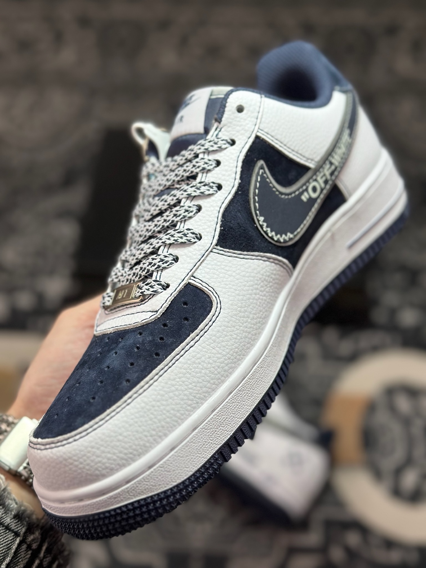 原装级别 NIke Air Force 1 '07 Low “OFF-WHITE联名——深蓝鬼脸”空军一号 低帮 运动鞋 休闲鞋 HV5999-002