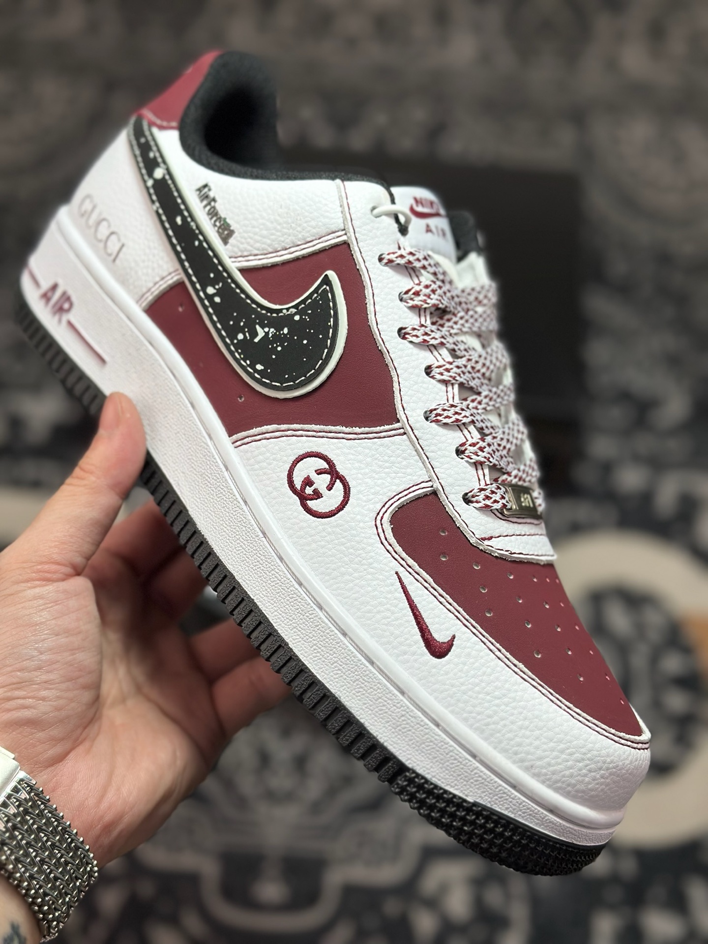 原装级别 NIke Air Force 1 '07 Low “古驰联名——栗红米白”空军一号 低帮 运动鞋 休闲鞋 KK1988-511