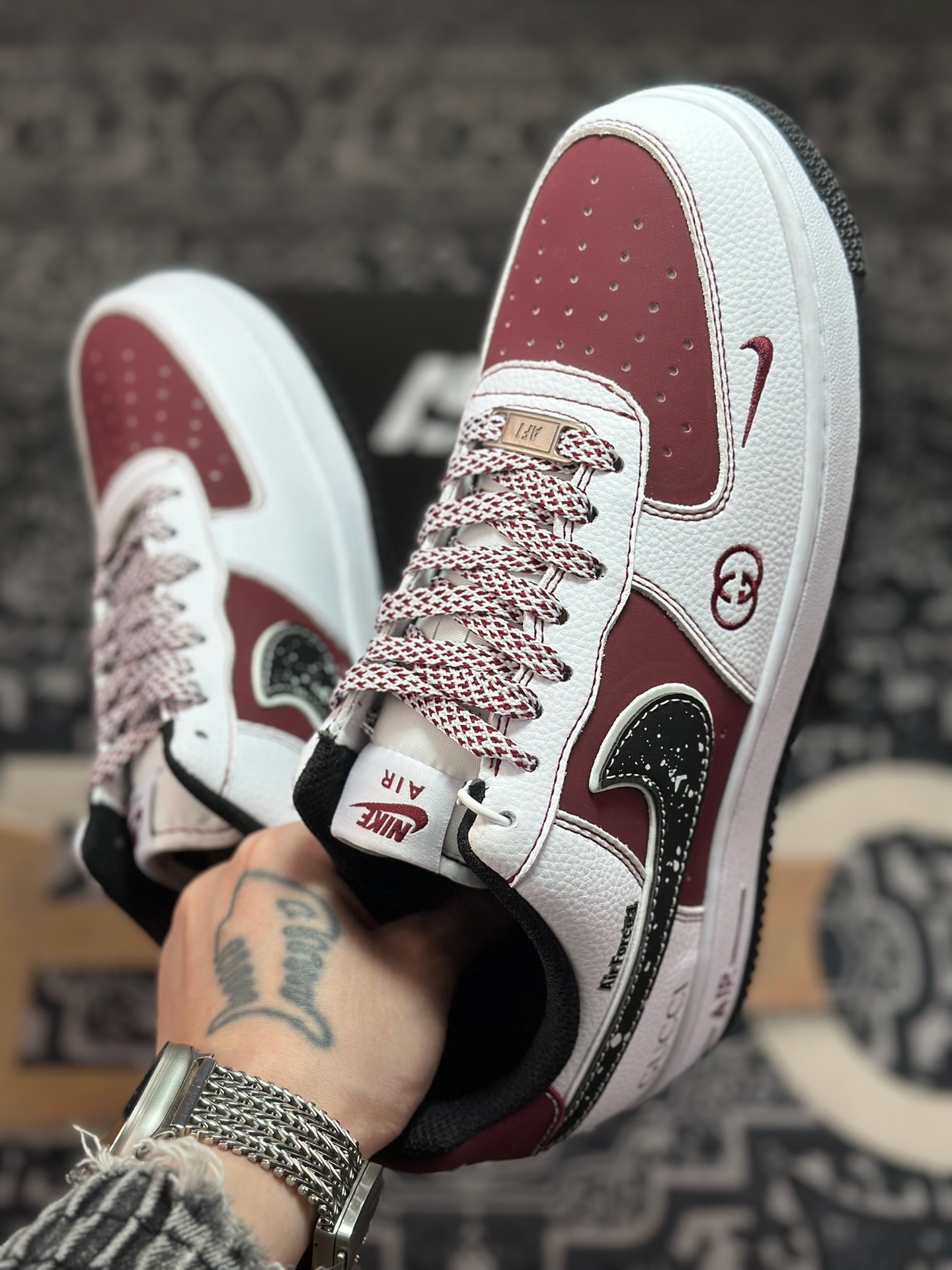 原装级别 NIke Air Force 1 '07 Low “古驰联名——栗红米白”空军一号 低帮 运动鞋 休闲鞋 KK1988-511