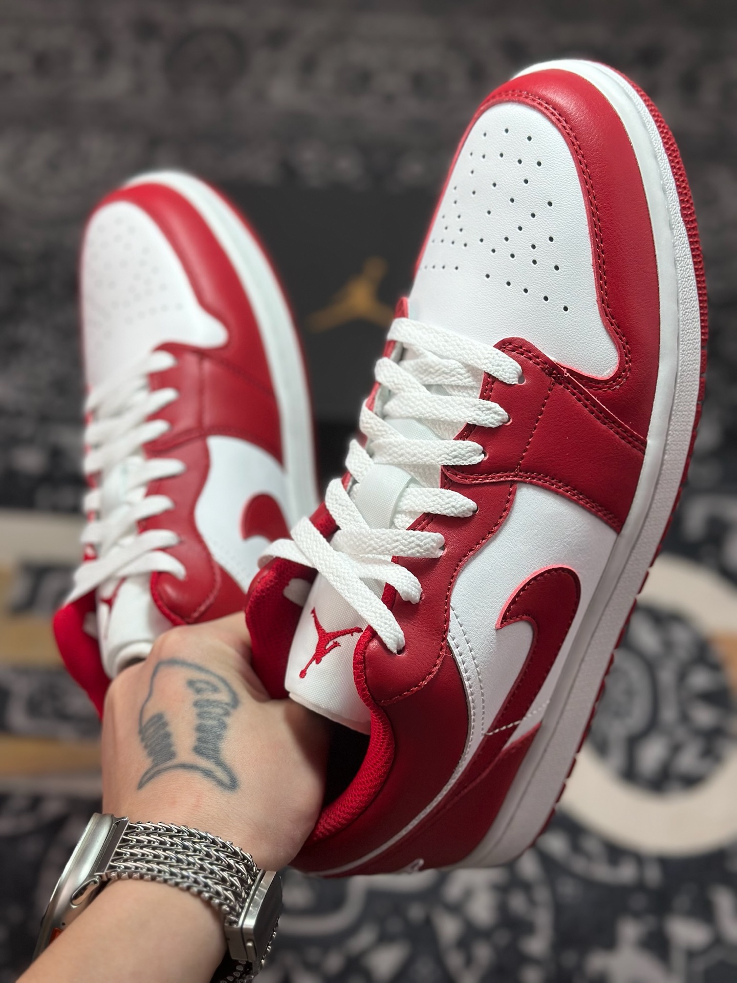 原装级别Air Jordan 1 Retro Low OG 白红 553558-166