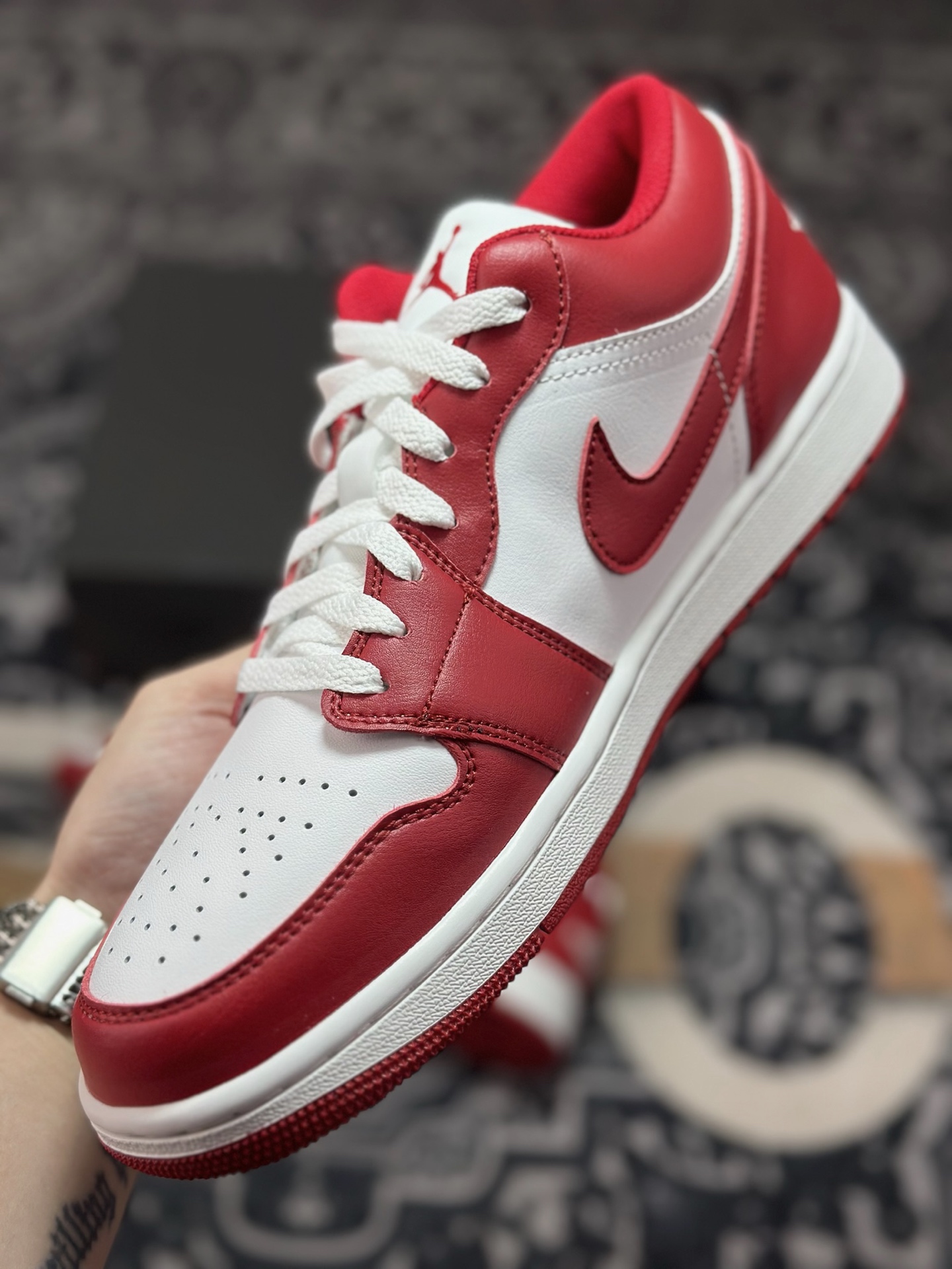 原装级别Air Jordan 1 Retro Low OG 白红 553558-166