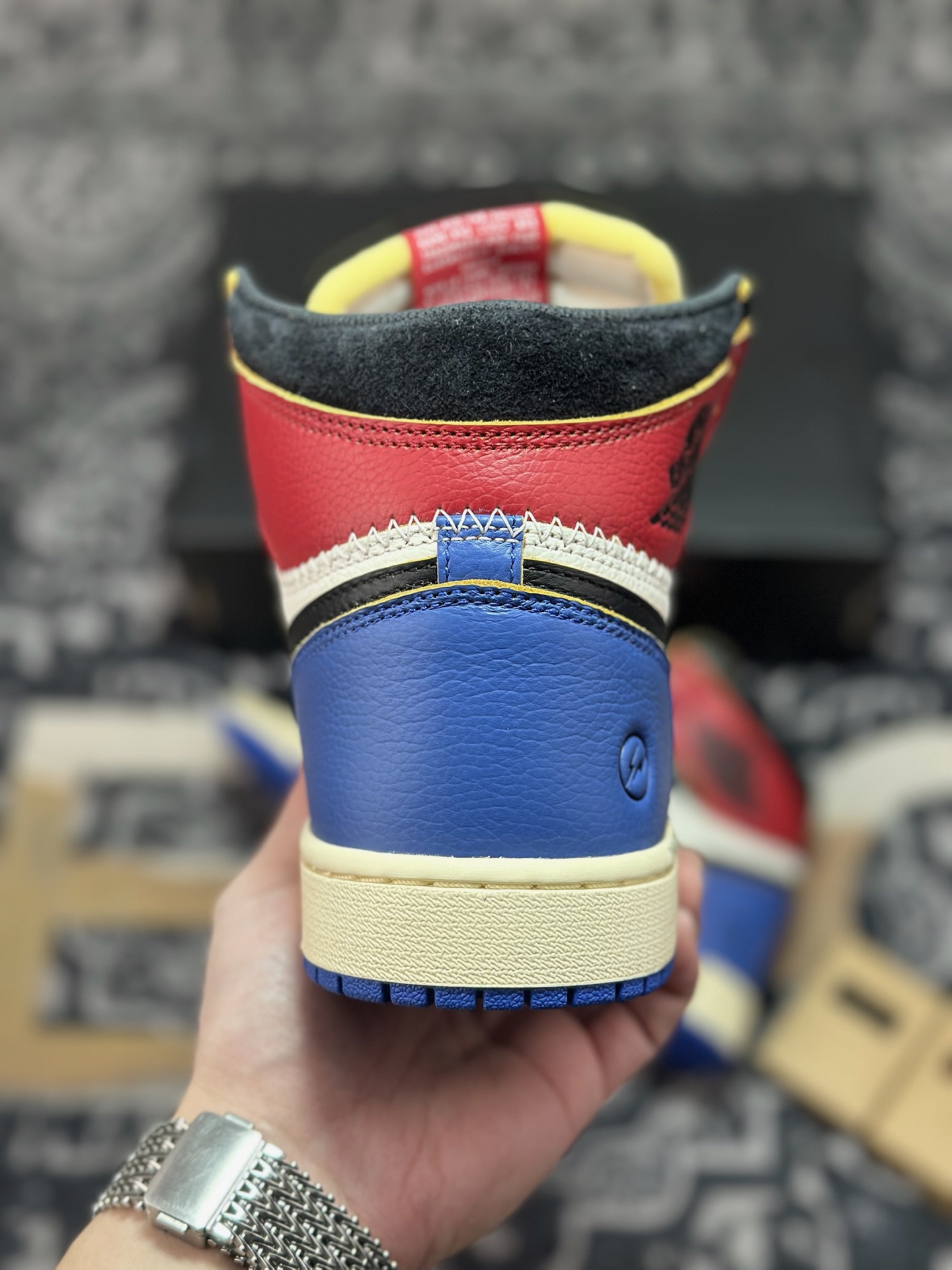 优选 原装级别Union LA x Fragment Design x Jordan Air Jordan 1 High 黑白蓝 IO7847-002