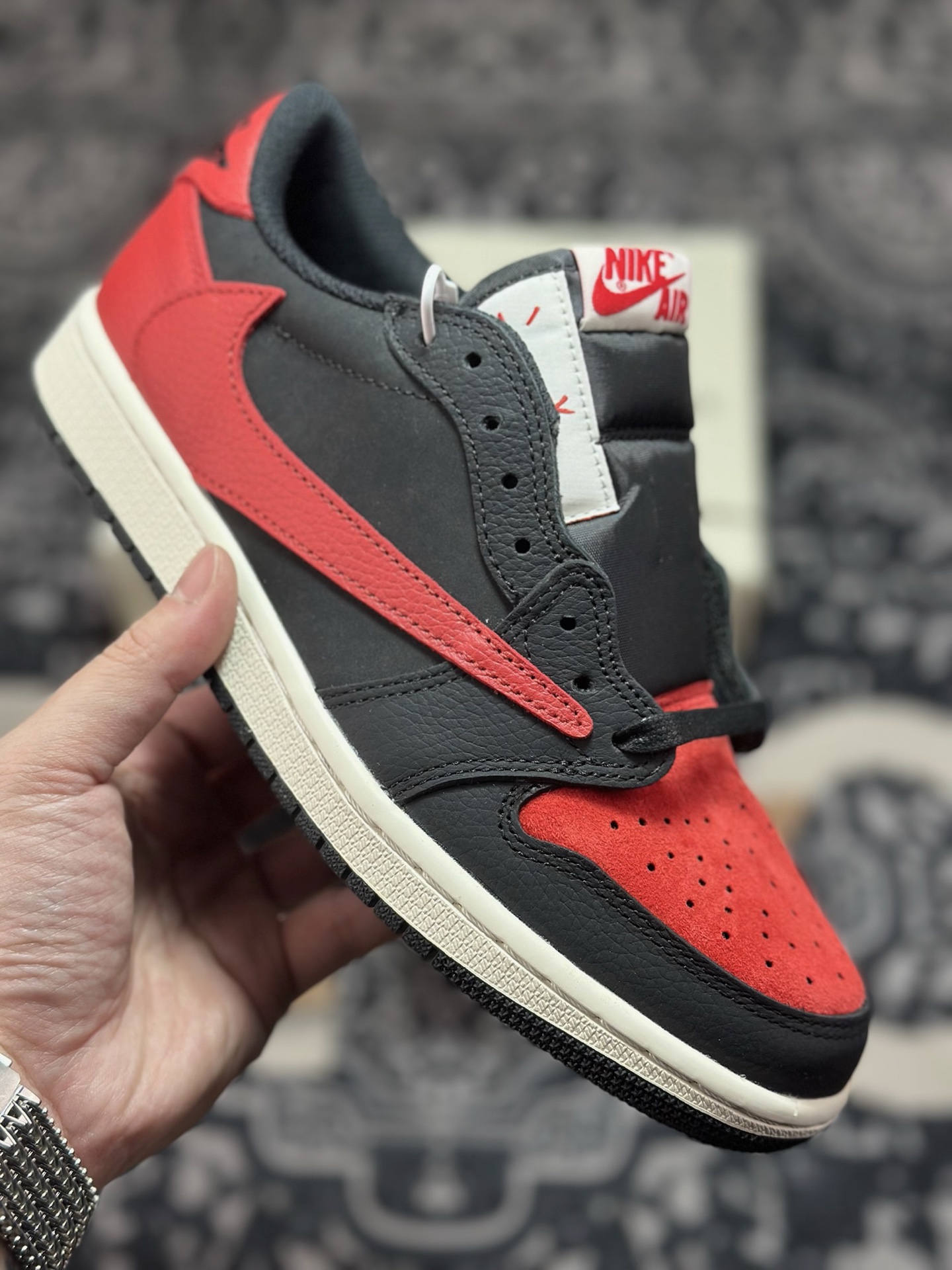 原装级别 Travis Scott x Fragment x Air Jordan AJ1 Low OG SP 三方联名倒勾低帮 DM7866-061