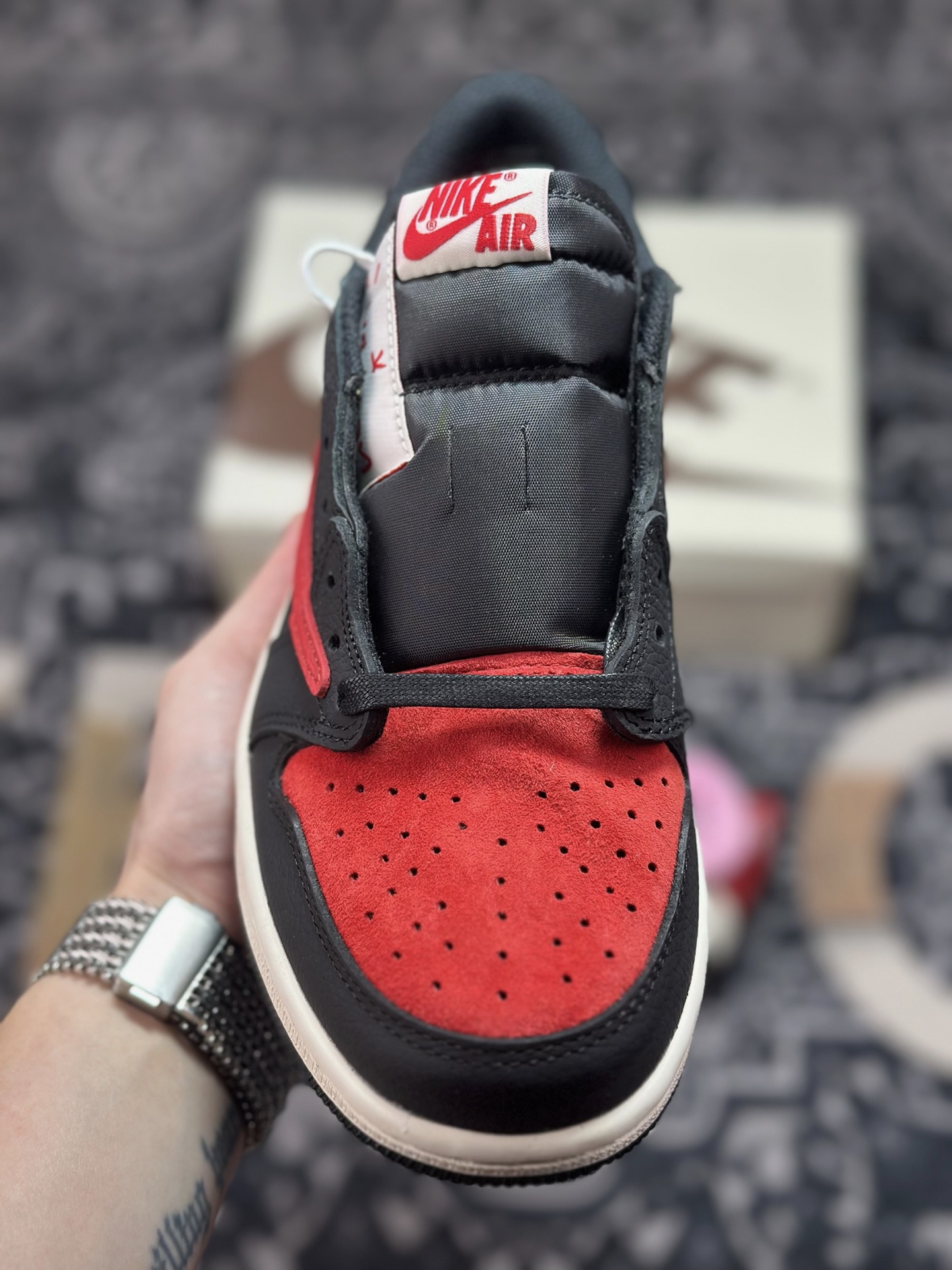 原装级别 Travis Scott x Fragment x Air Jordan AJ1 Low OG SP 三方联名倒勾低帮 DM7866-061