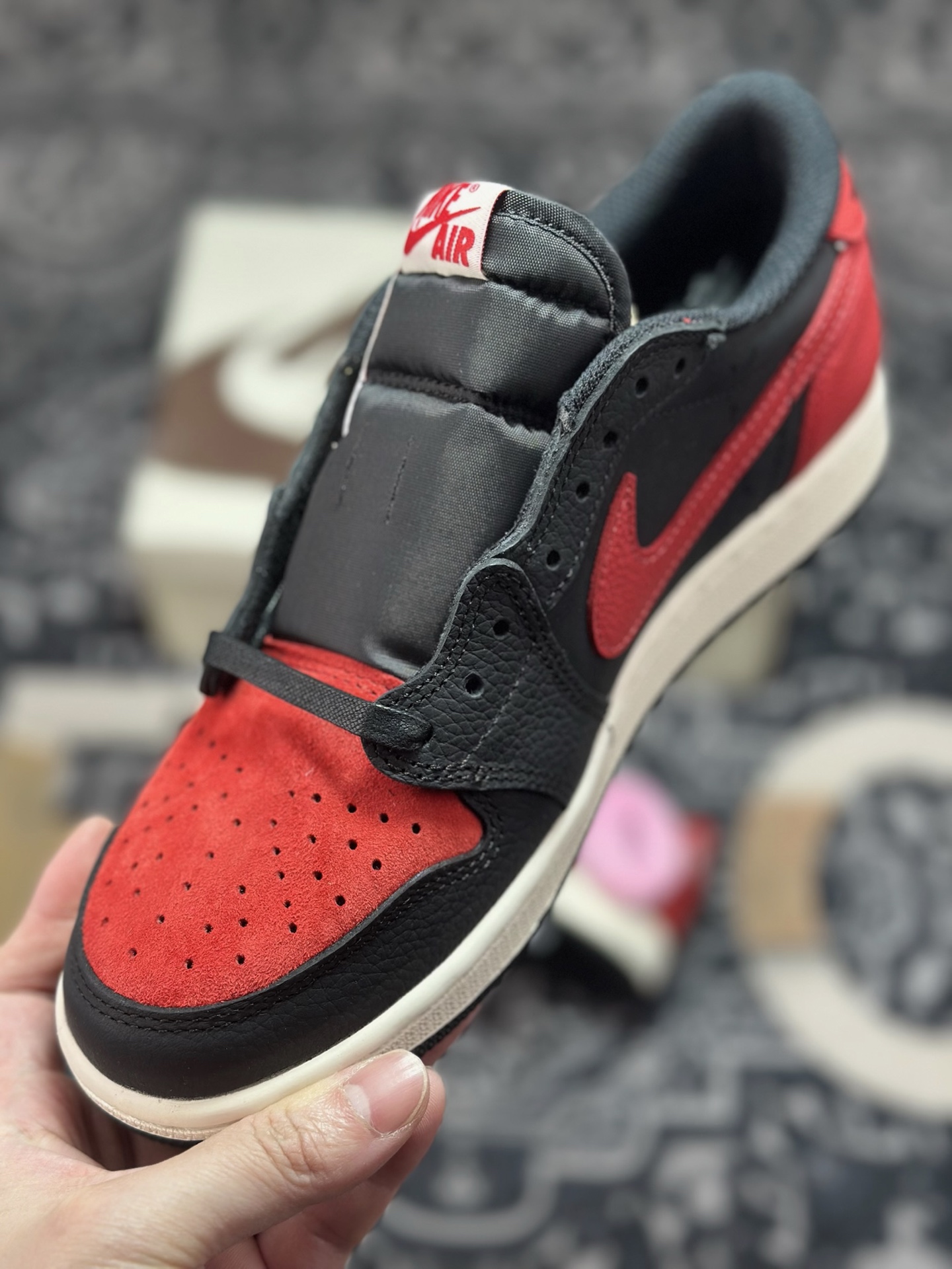 原装级别 Travis Scott x Fragment x Air Jordan AJ1 Low OG SP 三方联名倒勾低帮 DM7866-061