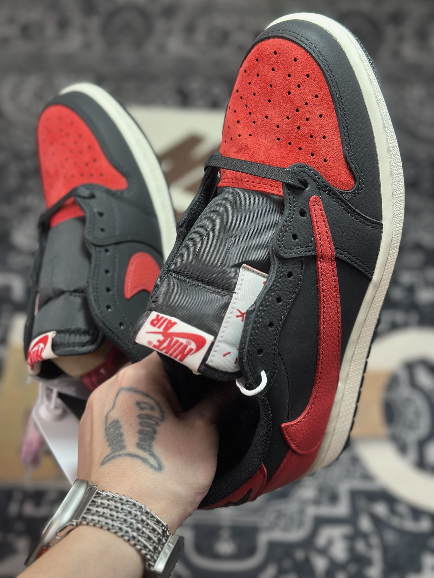 原装级别 Travis Scott x Fragment x Air Jordan AJ1 Low OG SP 三方联名倒勾低帮 DM7866-061