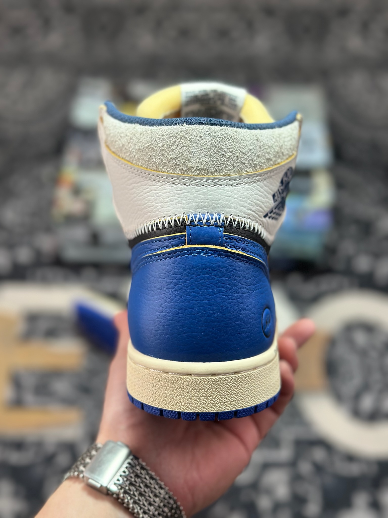 B4280 原装级别 Frgmt x Union x AJ1 High OG SP ”3” AJ1 乔1全新解构皇家蓝 高帮篮球鞋 IO7847-001