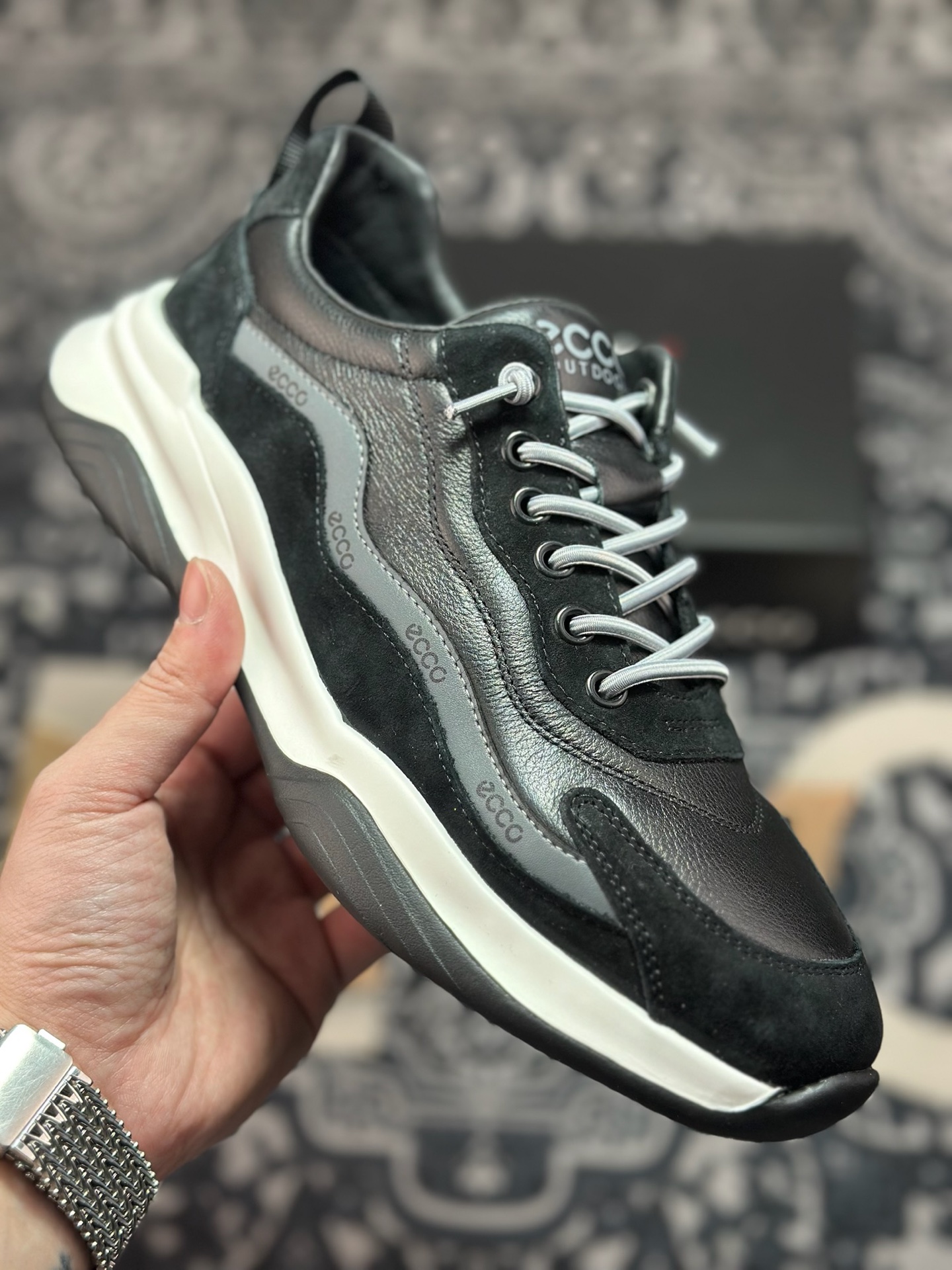 B6300 原装级别 ECCO爱步男鞋 百搭休闲老爹鞋 柔酷8号系列运动鞋